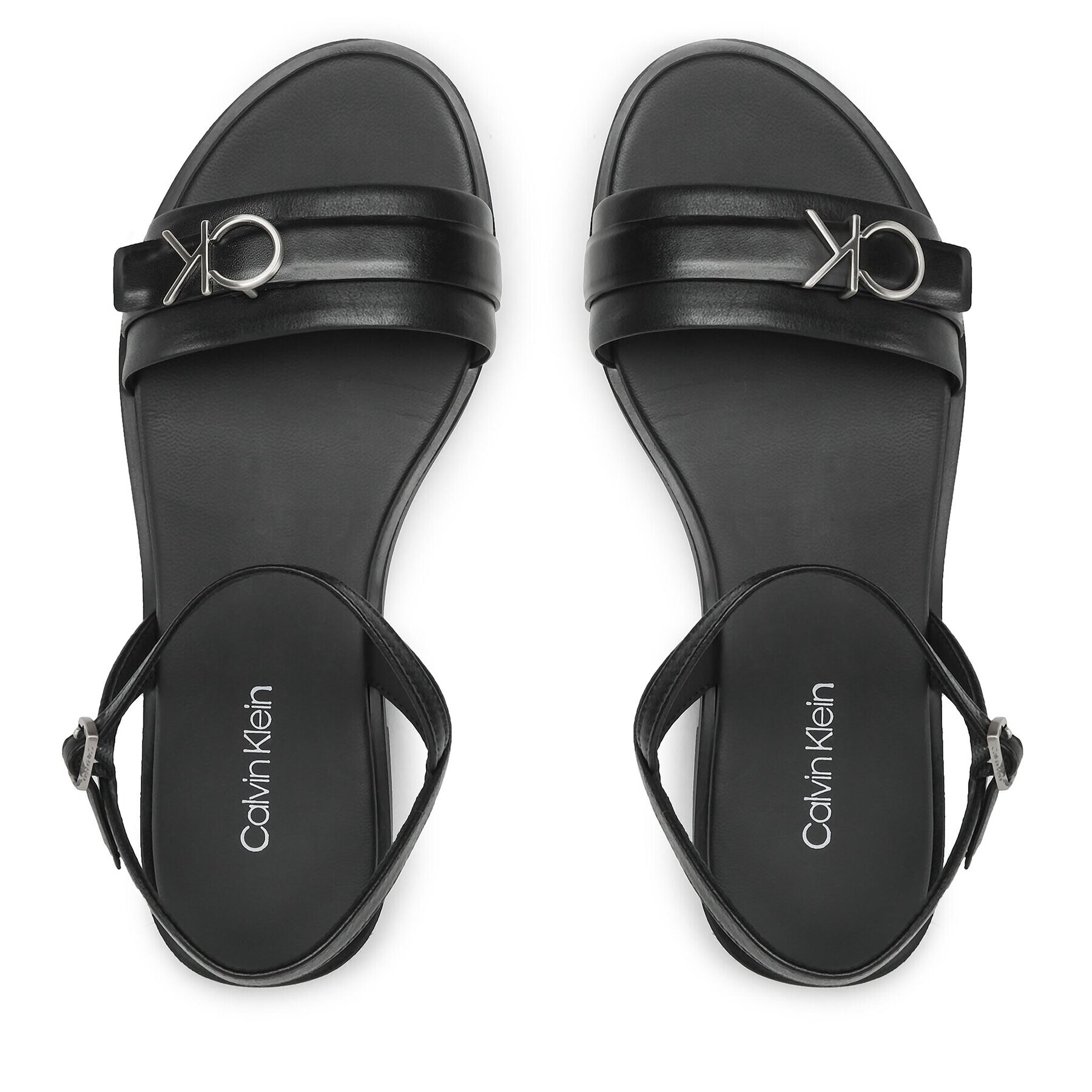 Calvin Klein Sandale Almond Sandal W/Hw HW0HW01483 Negru - Pled.ro