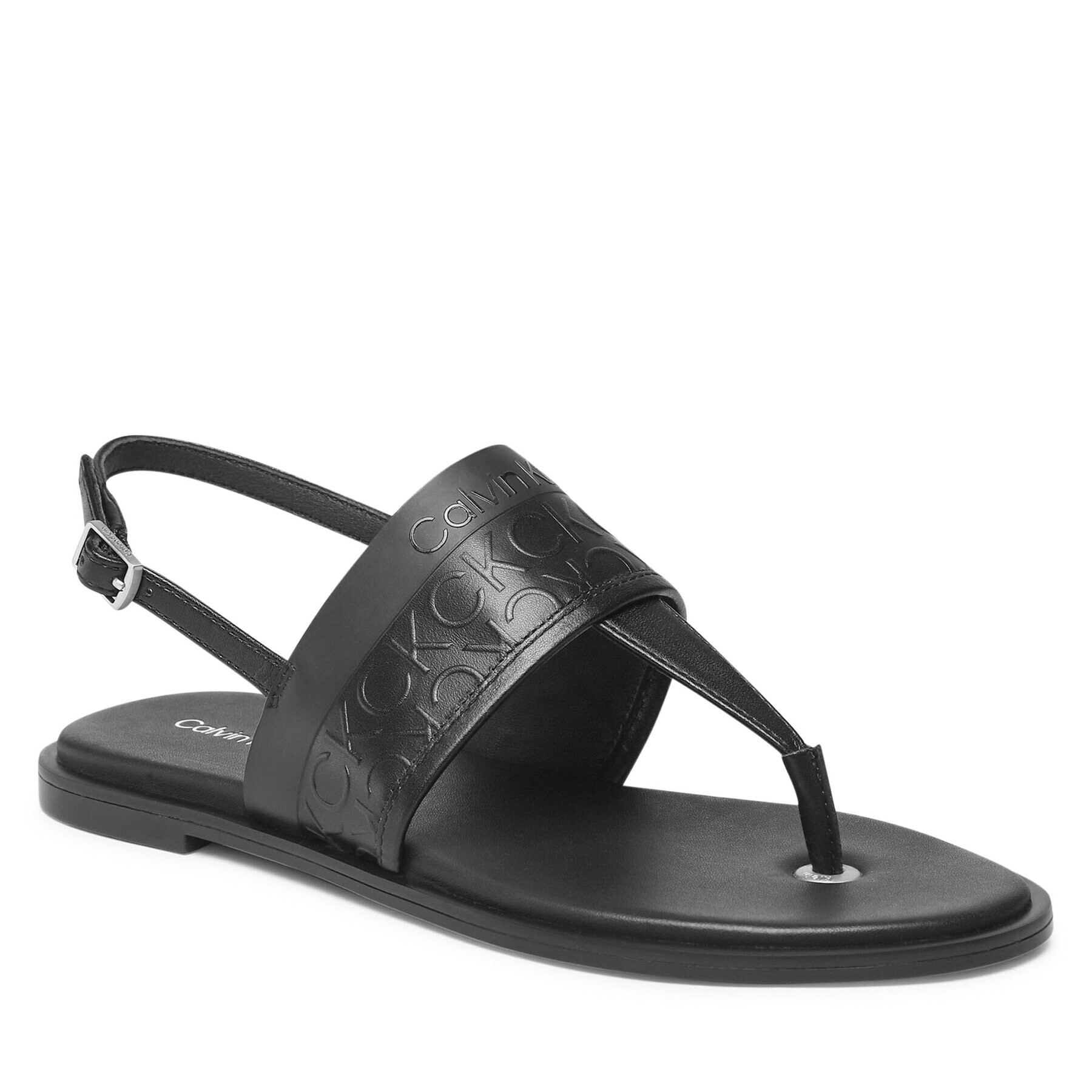 Calvin Klein Sandale Almond Tp Sandal-Hf Mono HW0HW01536 Negru - Pled.ro