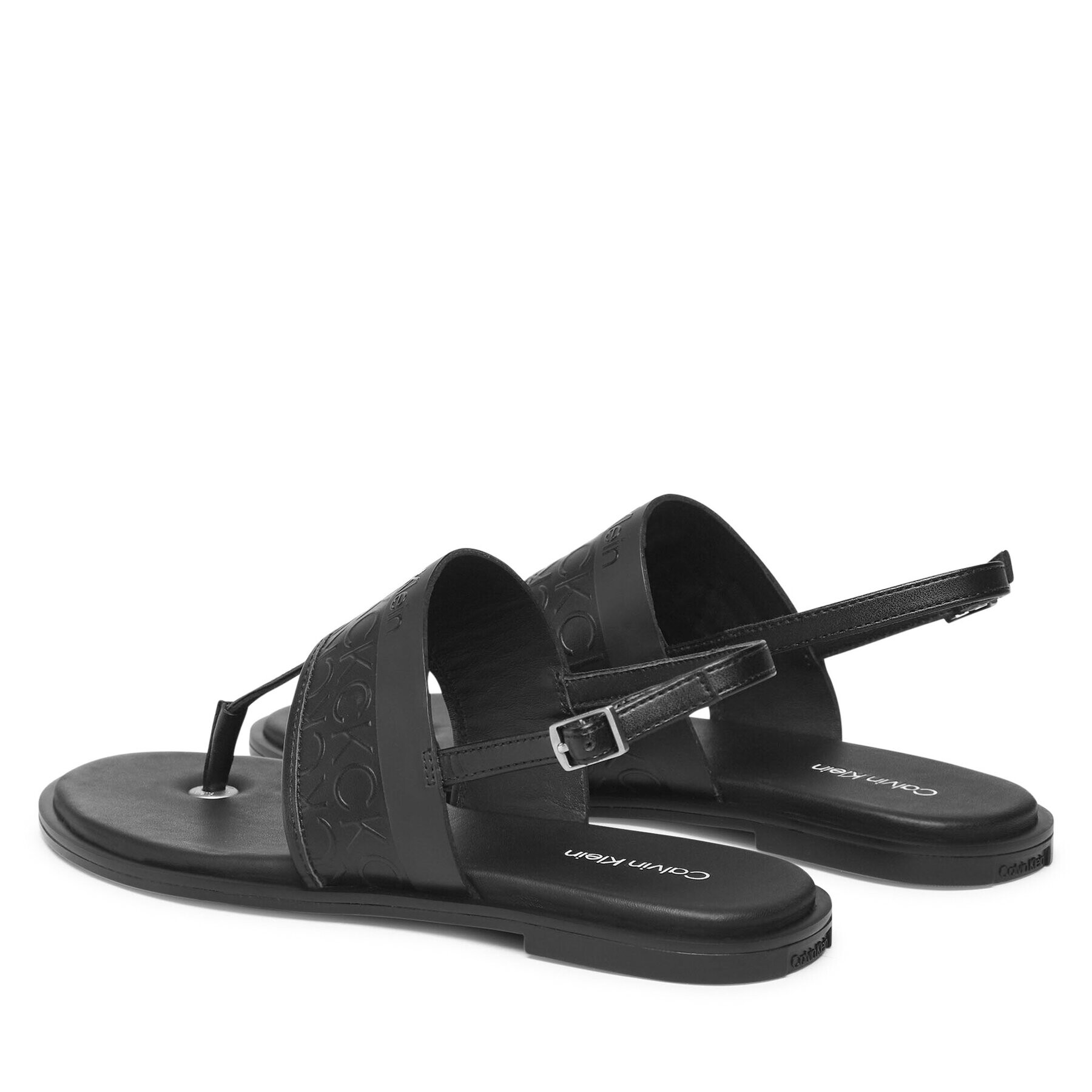 Calvin Klein Sandale Almond Tp Sandal-Hf Mono HW0HW01536 Negru - Pled.ro