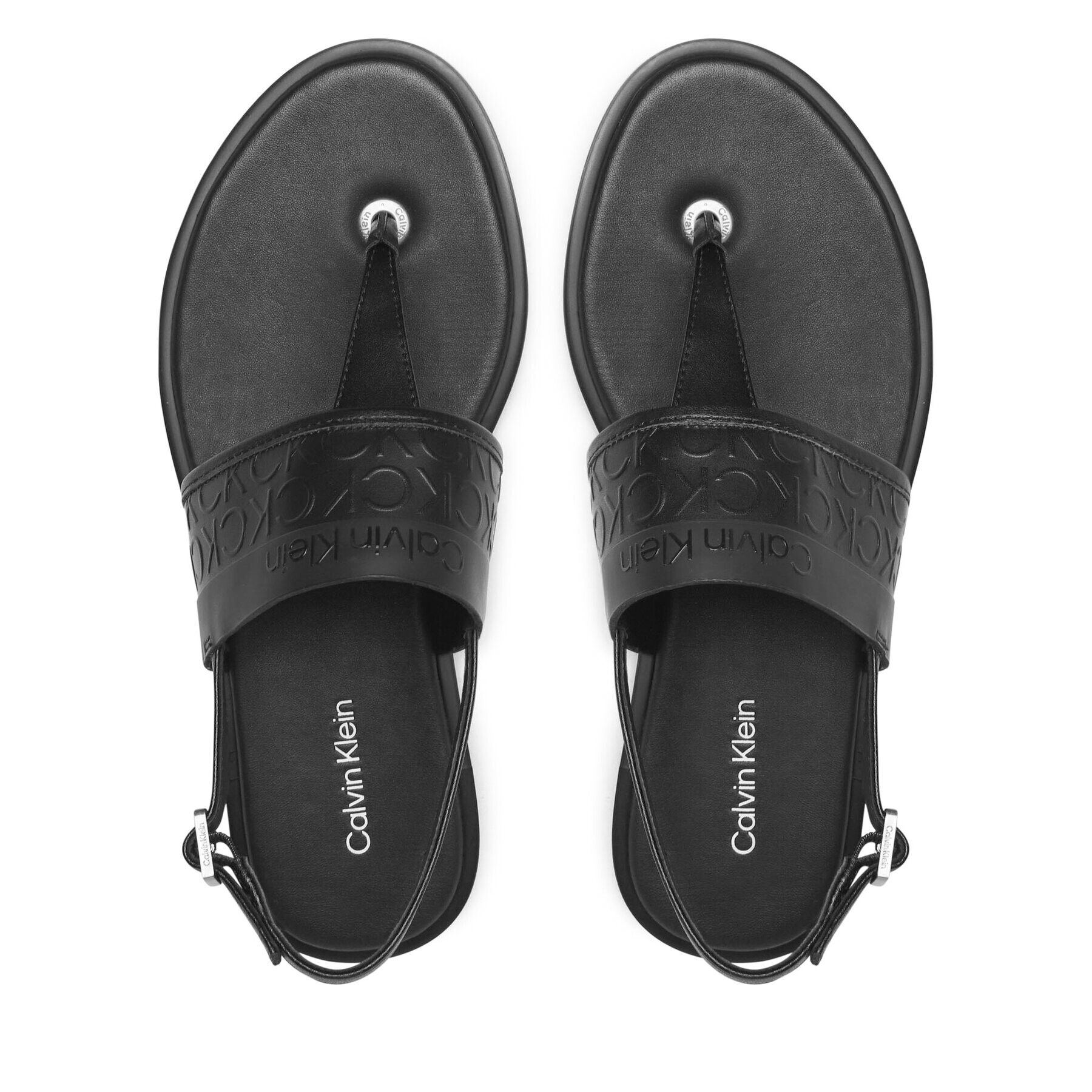 Calvin Klein Sandale Almond Tp Sandal-Hf Mono HW0HW01536 Negru - Pled.ro