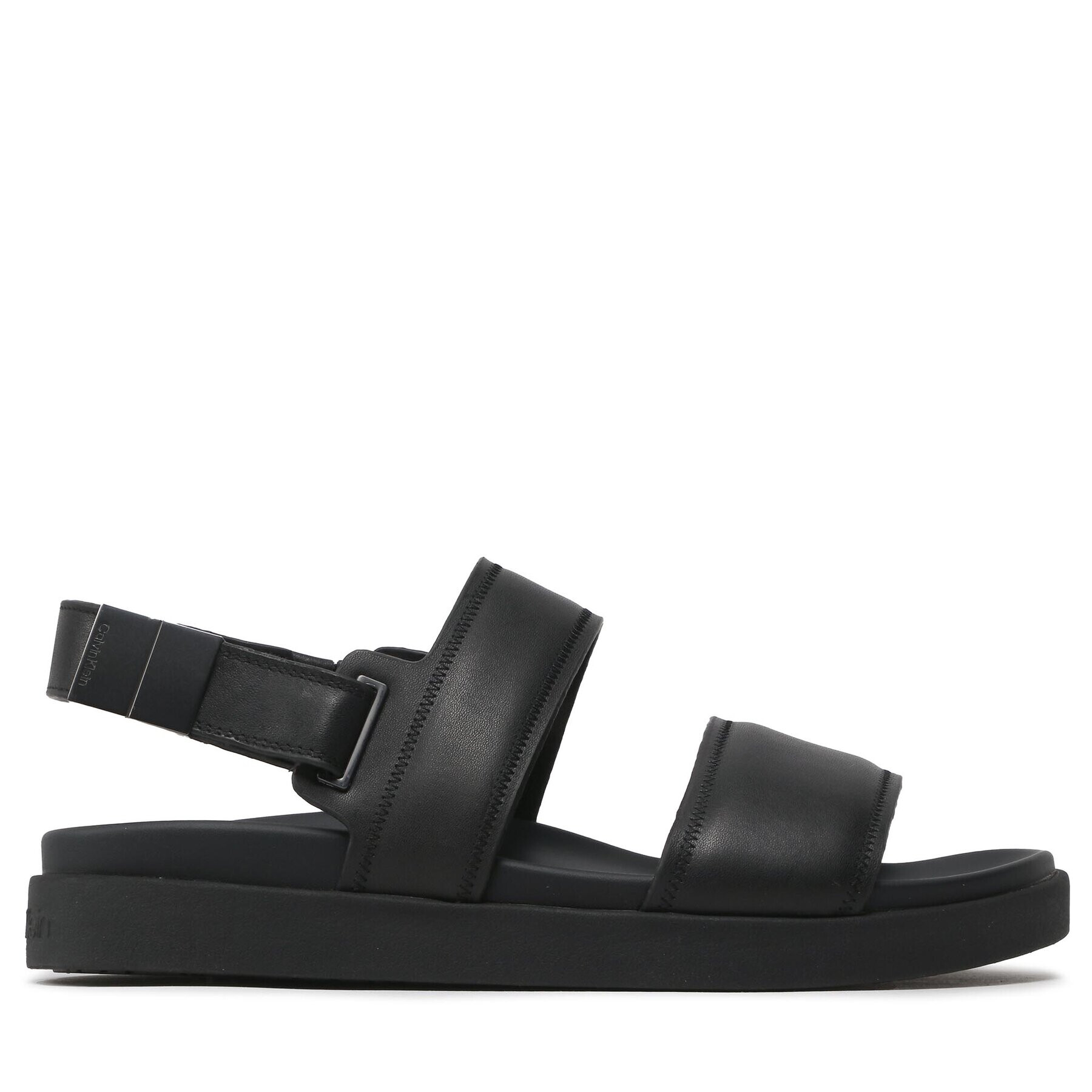 Calvin Klein Sandale Back Strap Sandal Lth HM0HM00946 Negru - Pled.ro