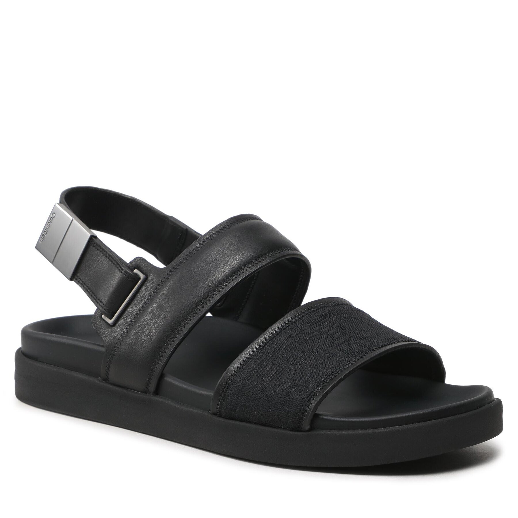 Calvin Klein Sandale Back Strap Sandal Mono Jq HM0HM00970 Negru - Pled.ro