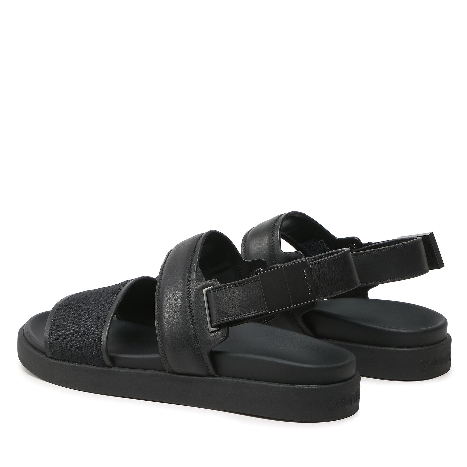 Calvin Klein Sandale Back Strap Sandal Mono Jq HM0HM00970 Negru - Pled.ro