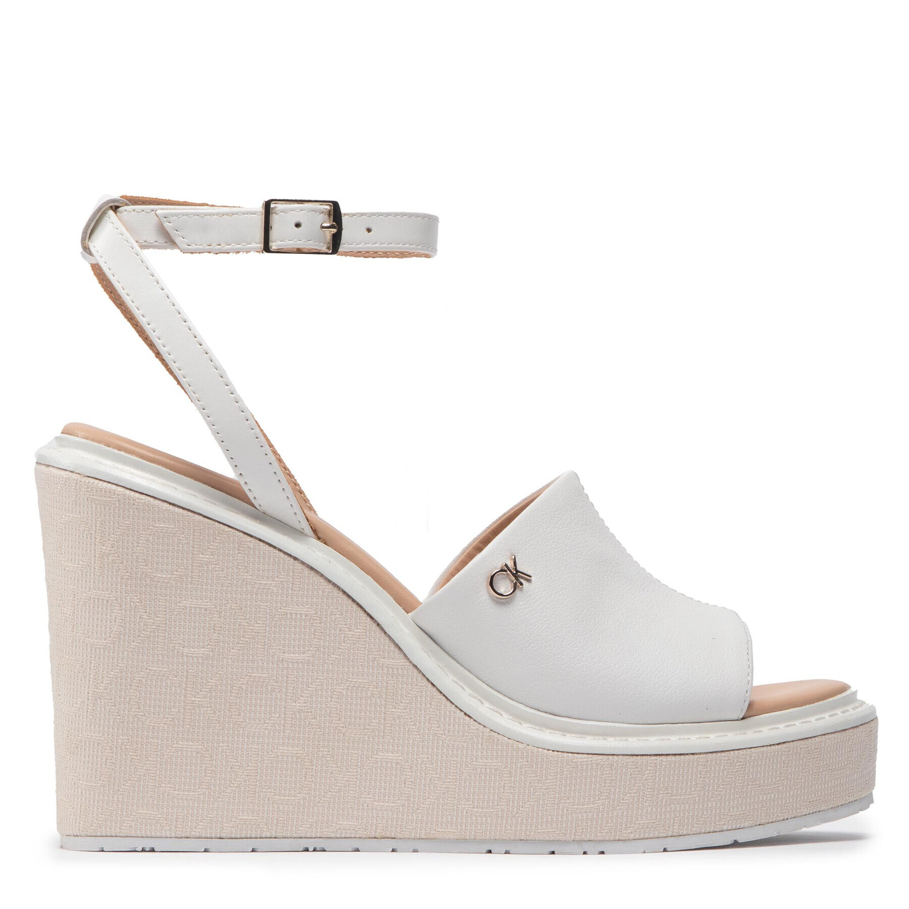 Calvin Klein Sandale Wedge 70 Arch Stit-Jq HW0HW01129 Alb - Pled.ro