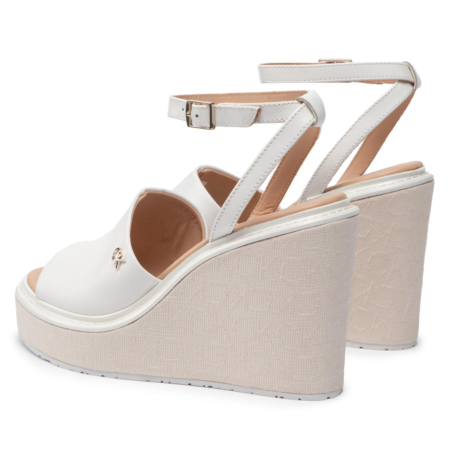 Calvin Klein Sandale Wedge 70 Arch Stit-Jq HW0HW01129 Alb - Pled.ro