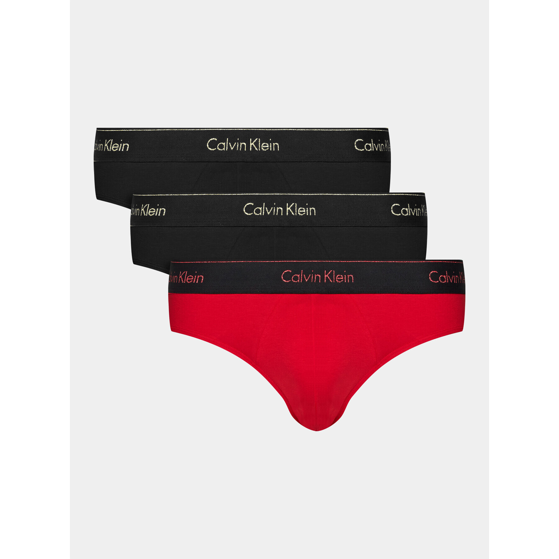 Calvin Klein Set 3 perechi de slipuri Hip Brief 3Pk 000NB3871A Negru - Pled.ro