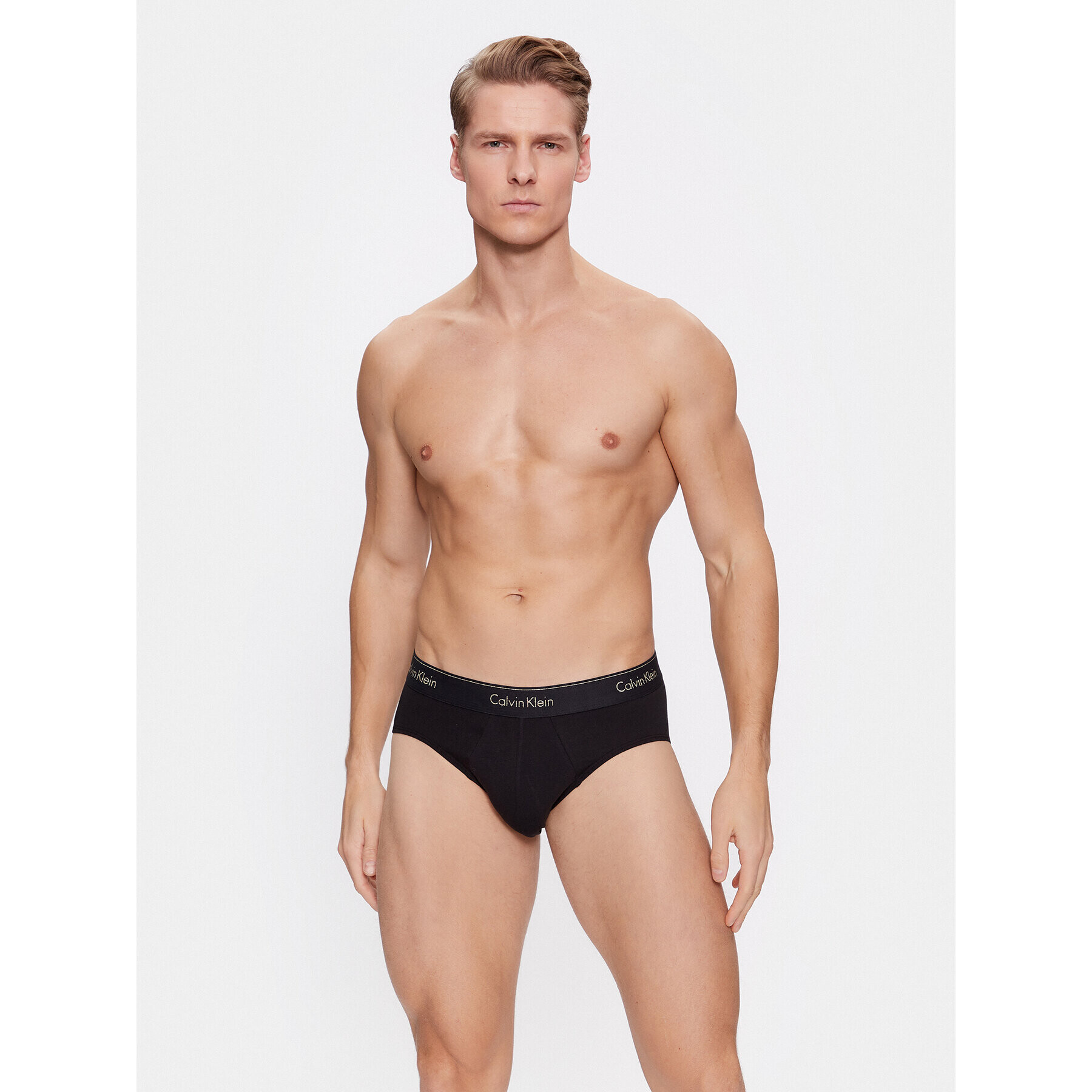 Calvin Klein Set 3 perechi de slipuri Hip Brief 3Pk 000NB3871A Negru - Pled.ro