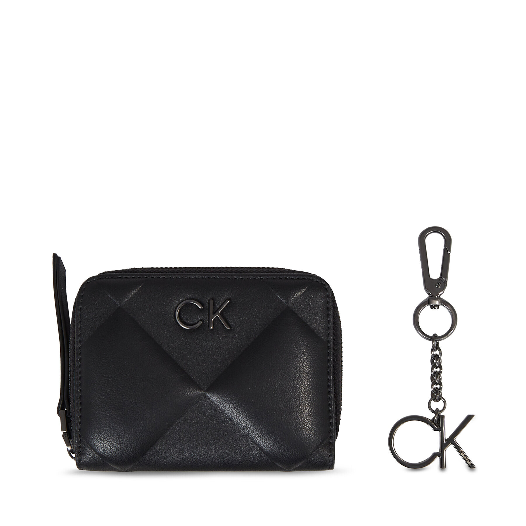 Calvin Klein Set portofel și breloc Ck Quilt Wallet Md/ Key Chain K60K611329 Negru - Pled.ro