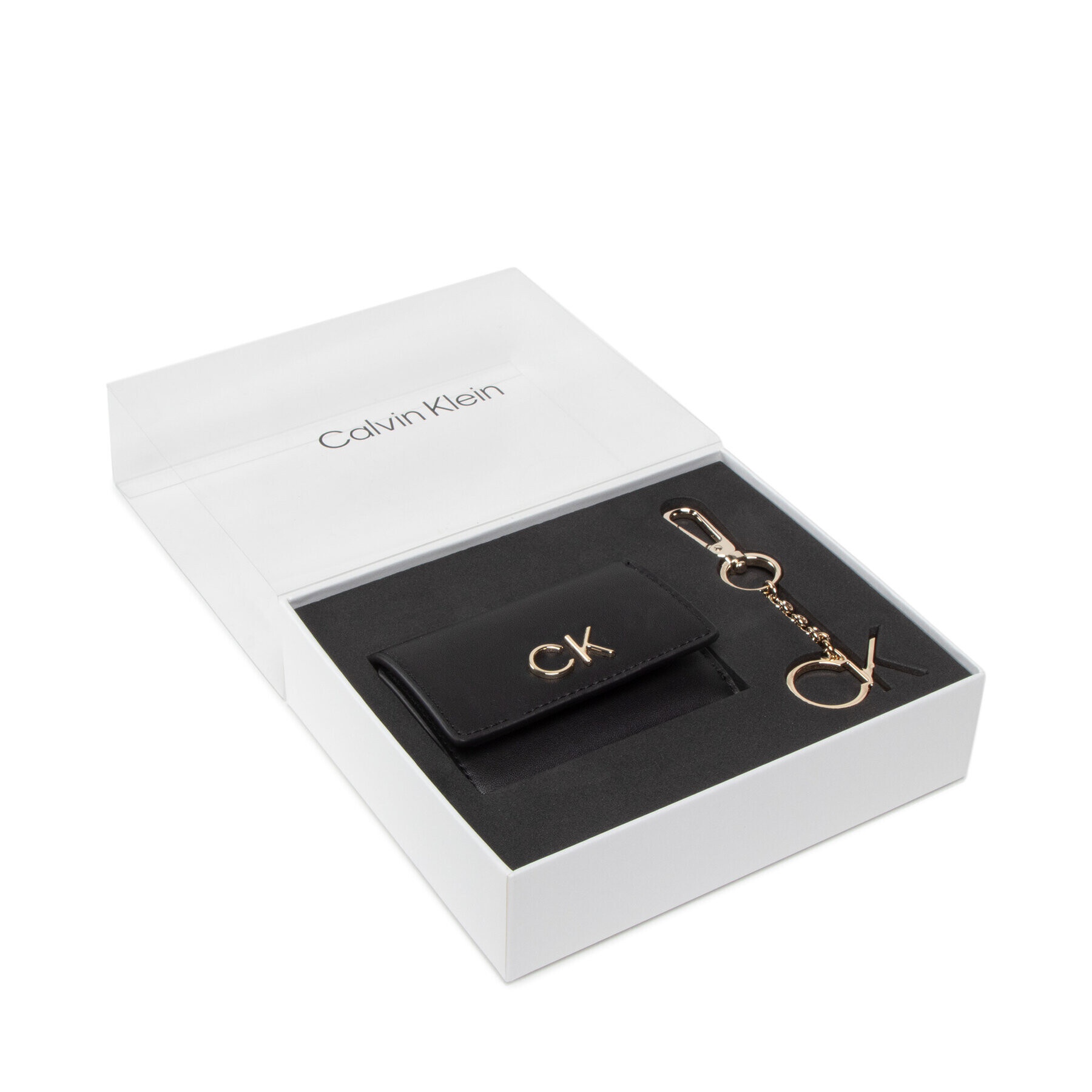 Calvin Klein Set cadou Re-Lock Trifold Xxs + Key Fob K60K610016 Negru - Pled.ro