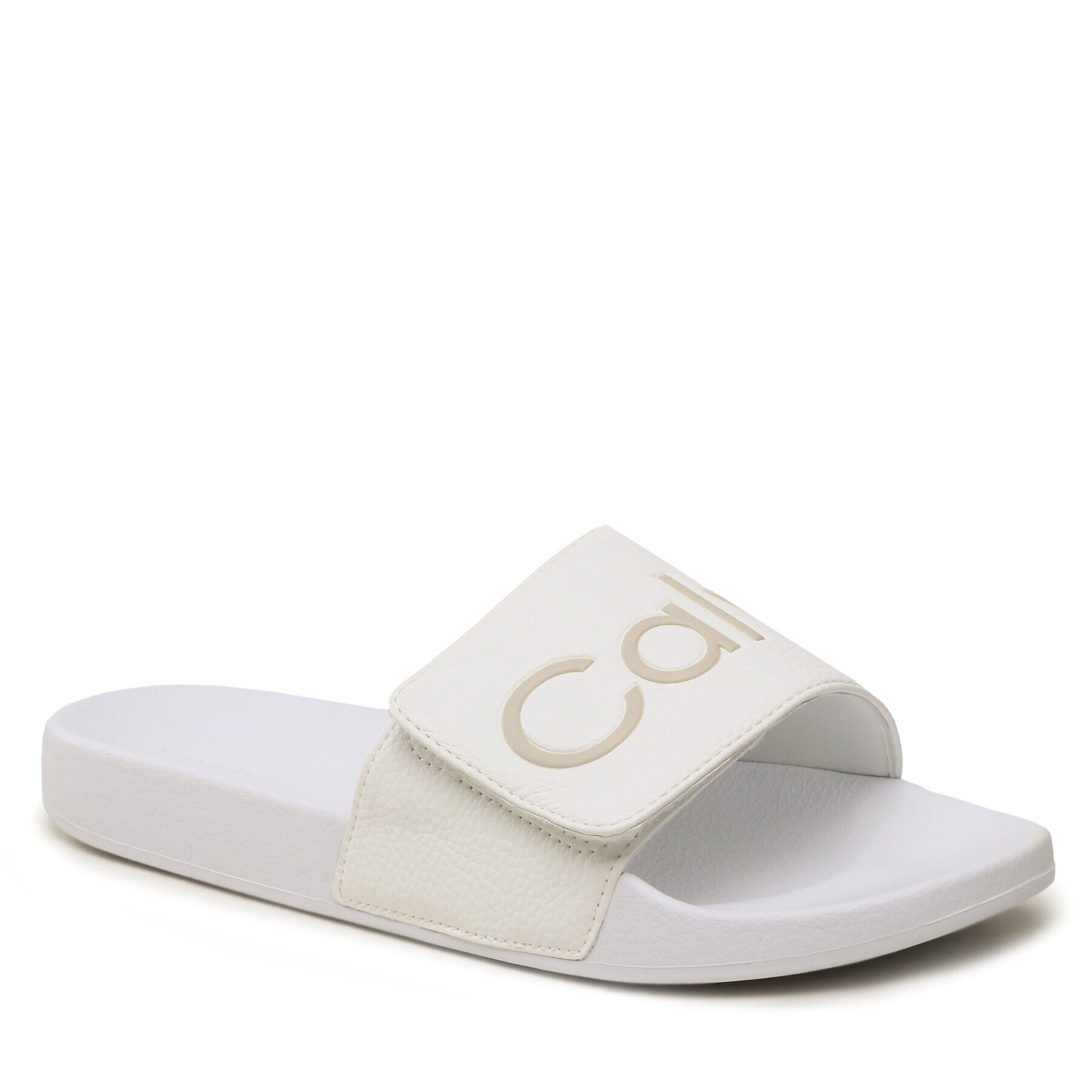 Calvin Klein Șlapi Adj Pool Slide Pu HM0HM00957 Alb - Pled.ro