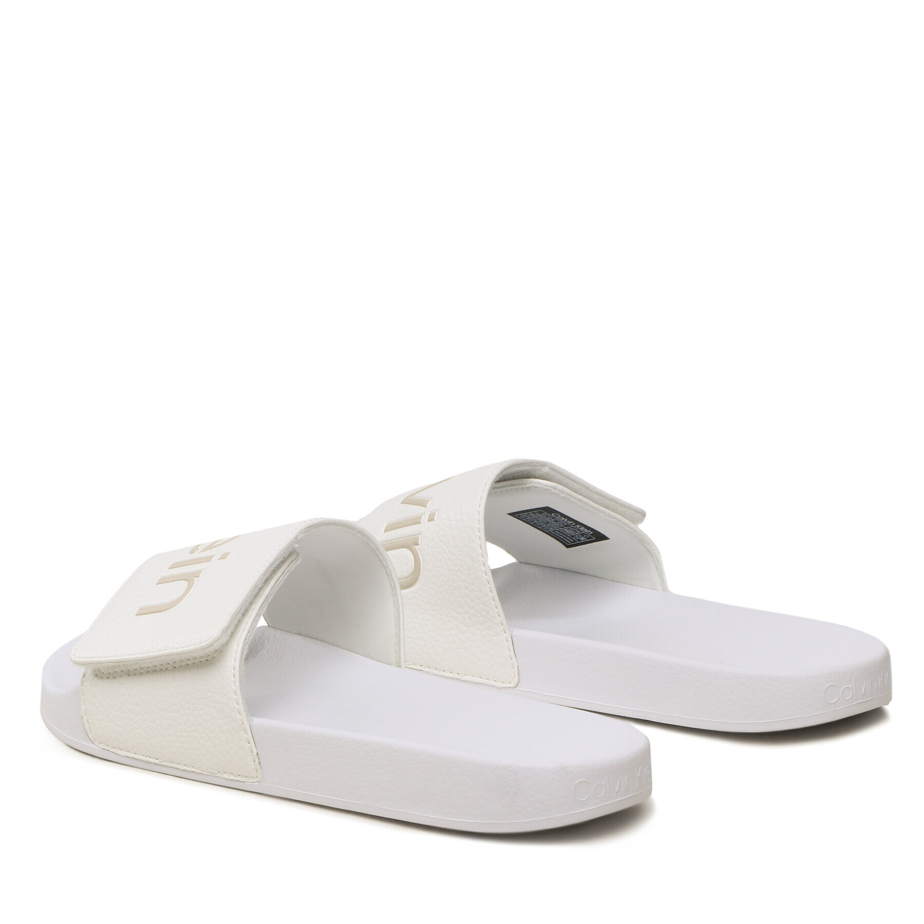 Calvin Klein Șlapi Adj Pool Slide Pu HM0HM00957 Alb - Pled.ro