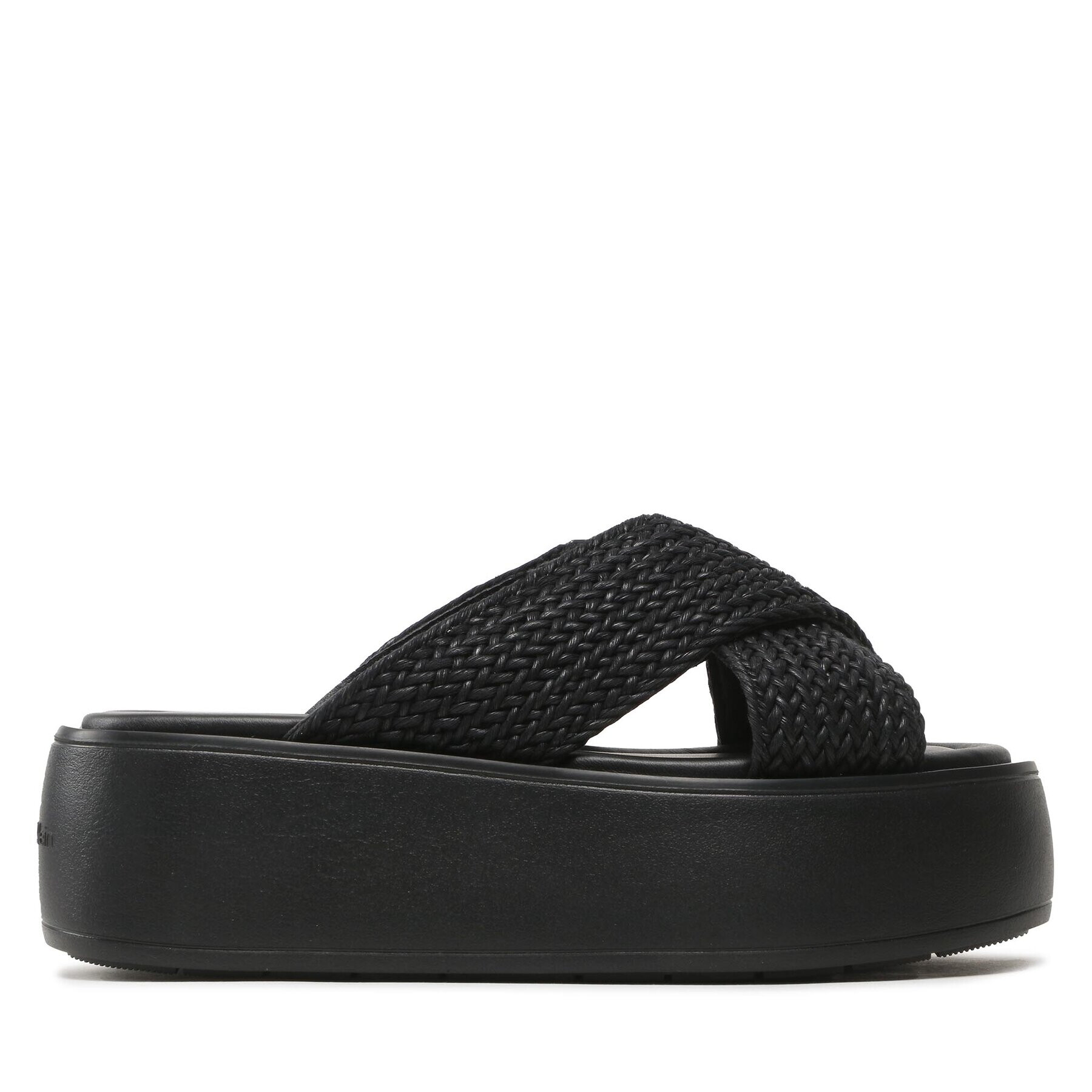 Calvin Klein Șlapi Bubble Slide - Woven HW0HW01468 Negru - Pled.ro