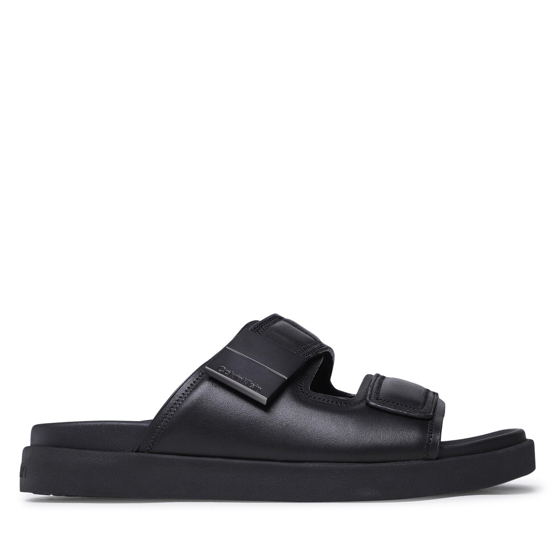 Calvin Klein Șlapi Double Strap Sandal HM0HM00945 Negru - Pled.ro