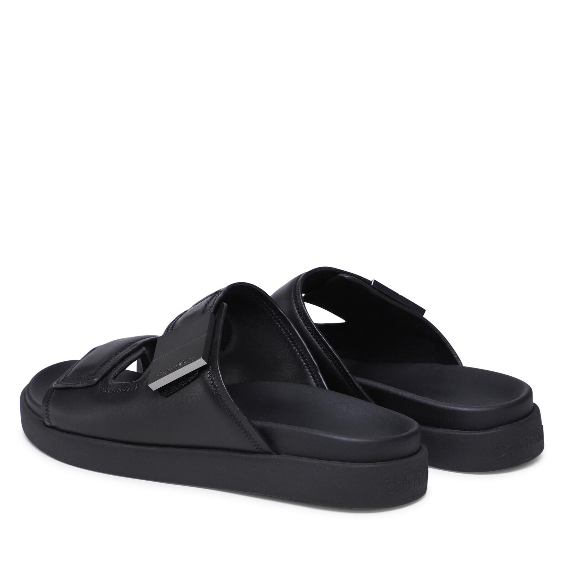 Calvin Klein Șlapi Double Strap Sandal HM0HM00945 Negru - Pled.ro