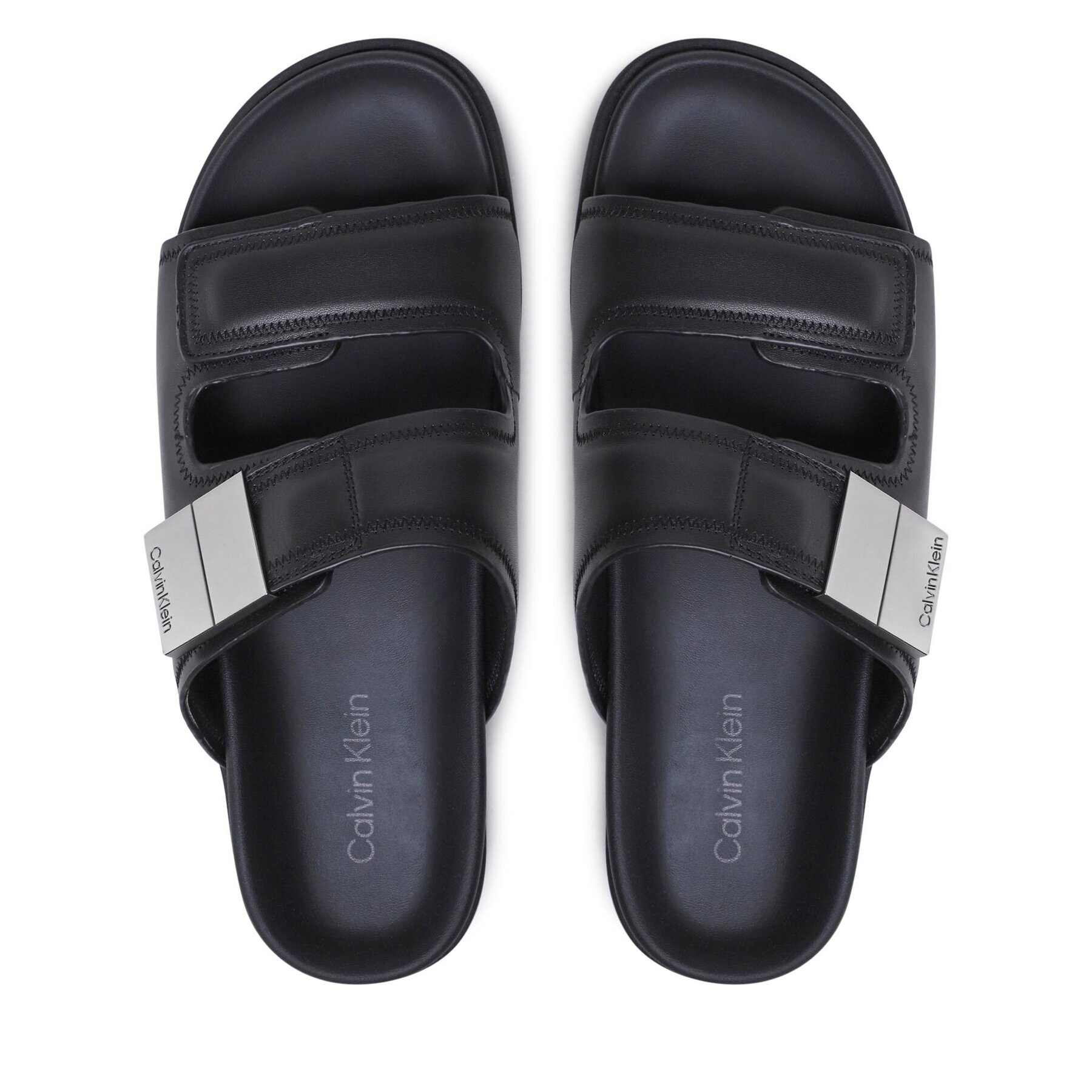 Calvin Klein Șlapi Double Strap Sandal HM0HM00945 Negru - Pled.ro