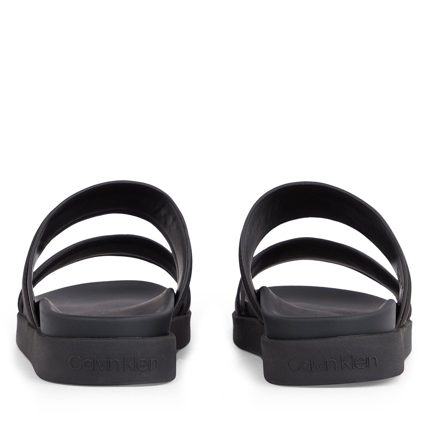 Calvin Klein Şlapi Double Strap Mix HM0HM01024 Negru - Pled.ro