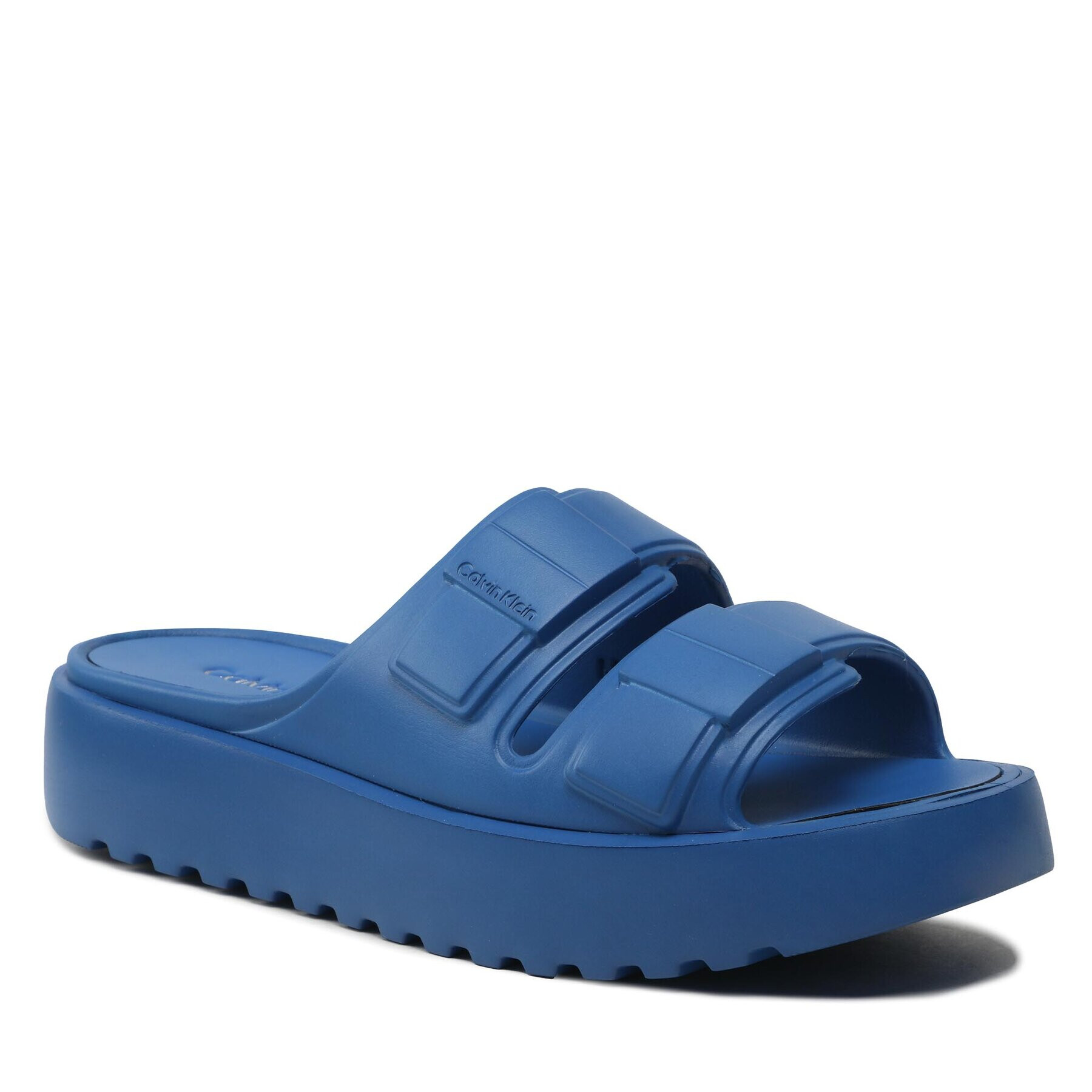 Calvin Klein Șlapi Double Strap Slipper HM0HM00967 Albastru - Pled.ro