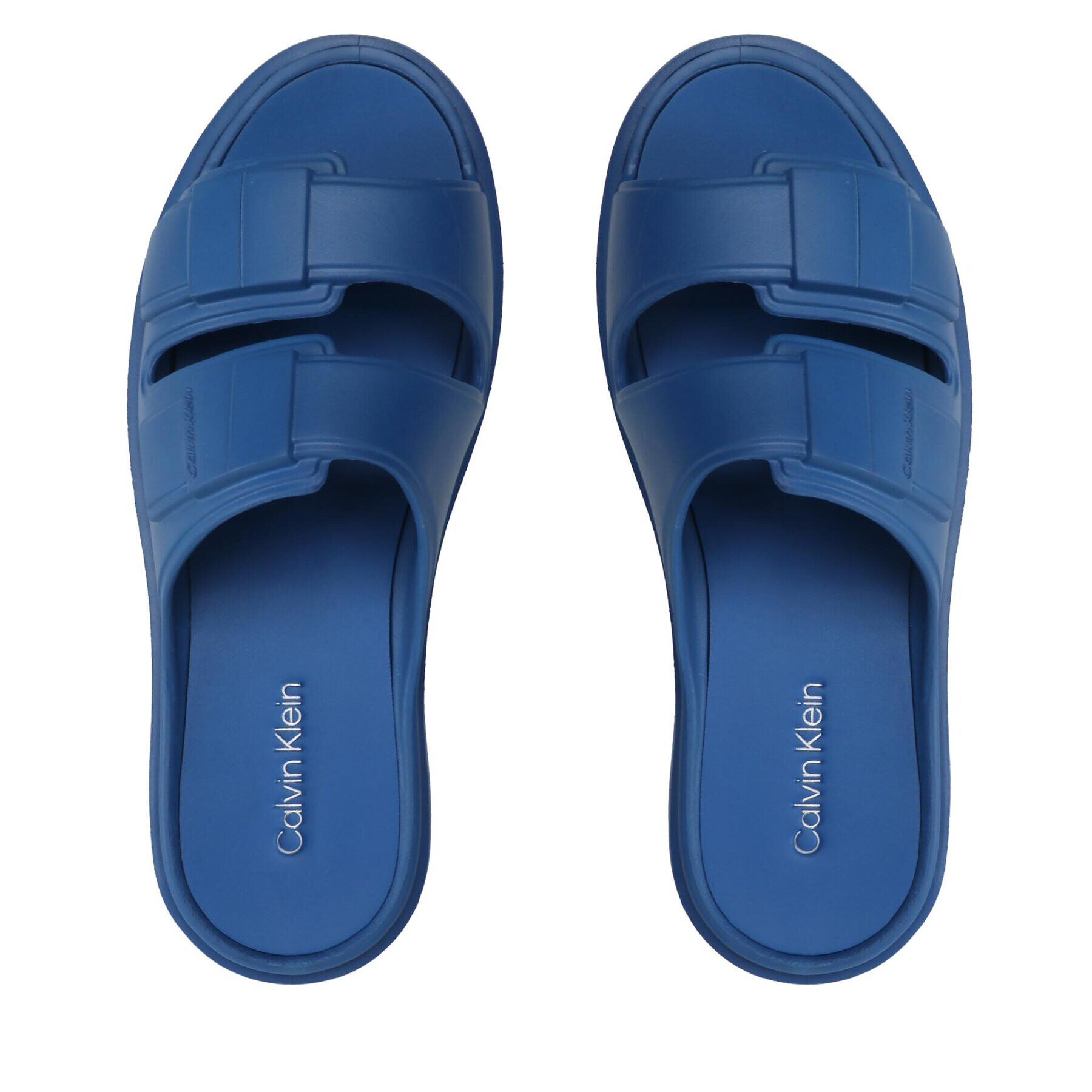 Calvin Klein Șlapi Double Strap Slipper HM0HM00967 Albastru - Pled.ro