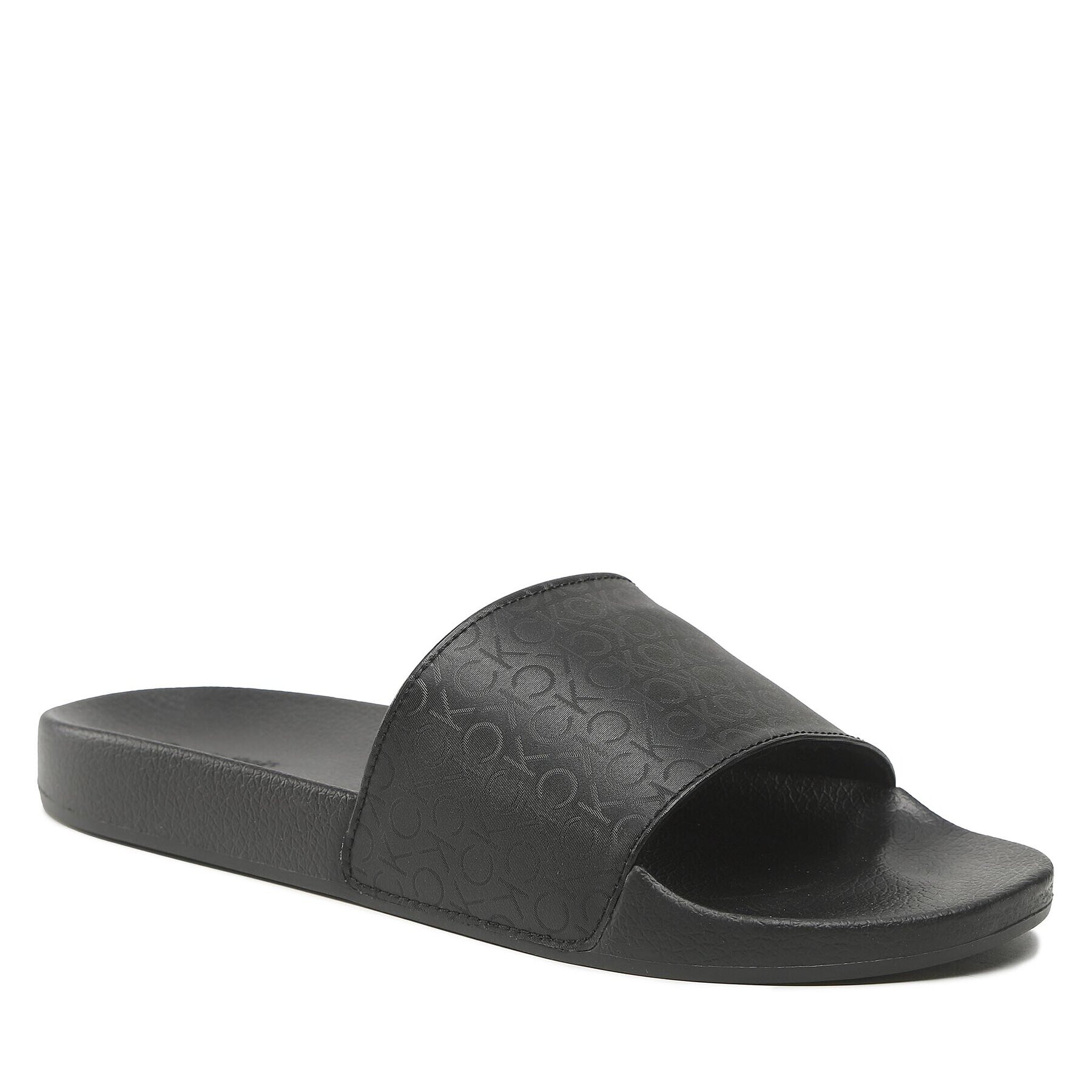 Calvin Klein Șlapi Pool Slide Mono HM0HM01009 Negru - Pled.ro