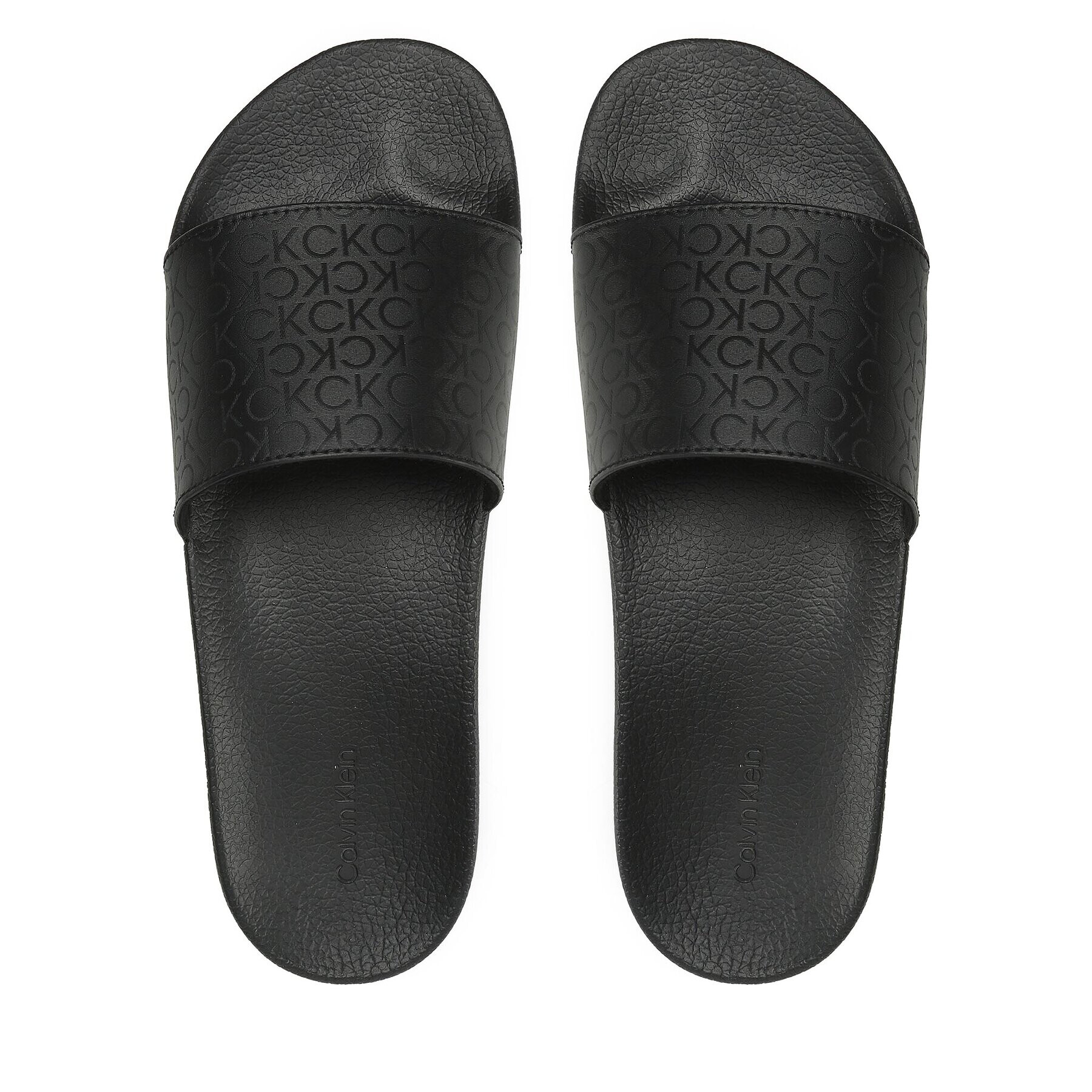 Calvin Klein Șlapi Pool Slide Mono HM0HM01009 Negru - Pled.ro