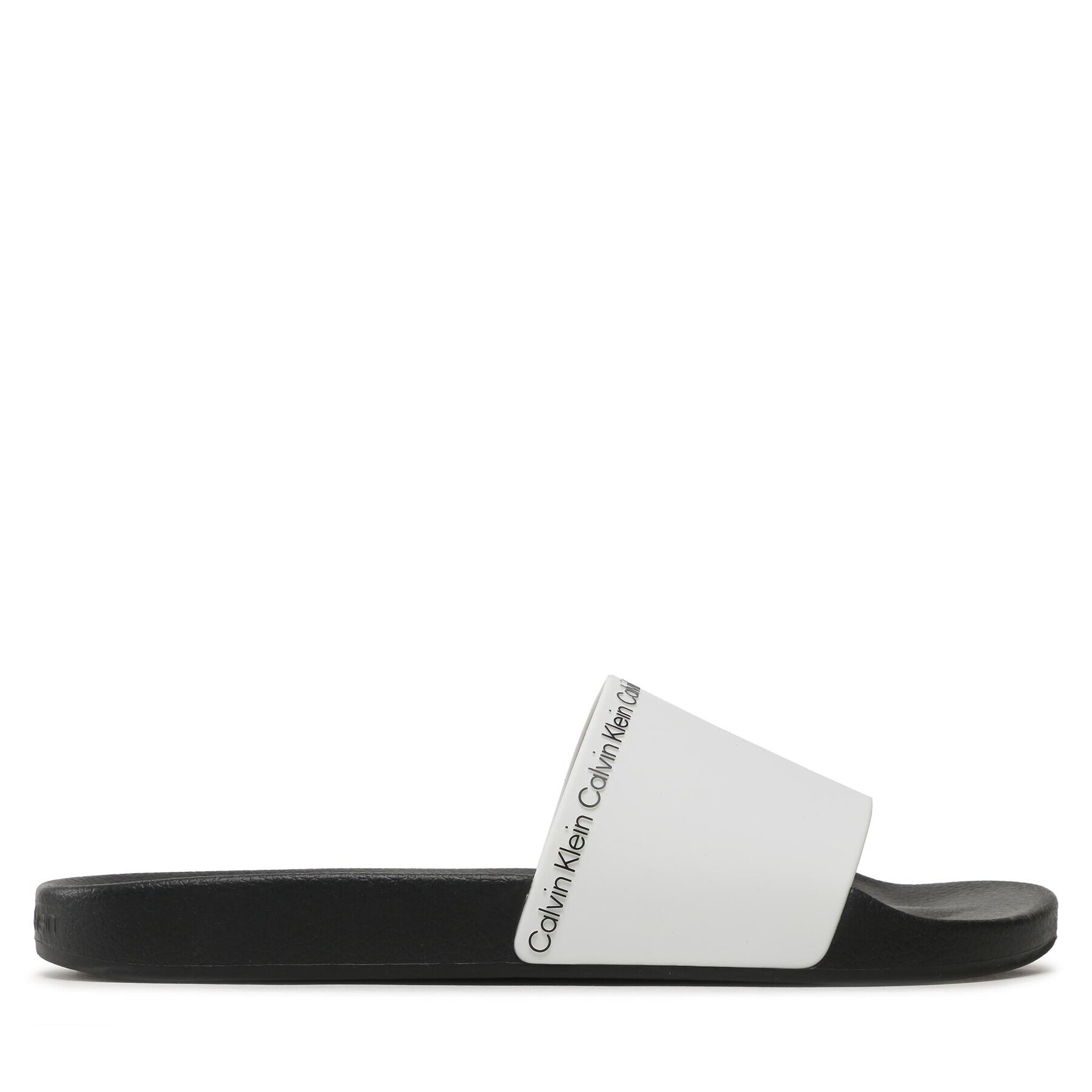 Calvin Klein Șlapi Pool Slide Rubber HM0HM00981 Alb - Pled.ro