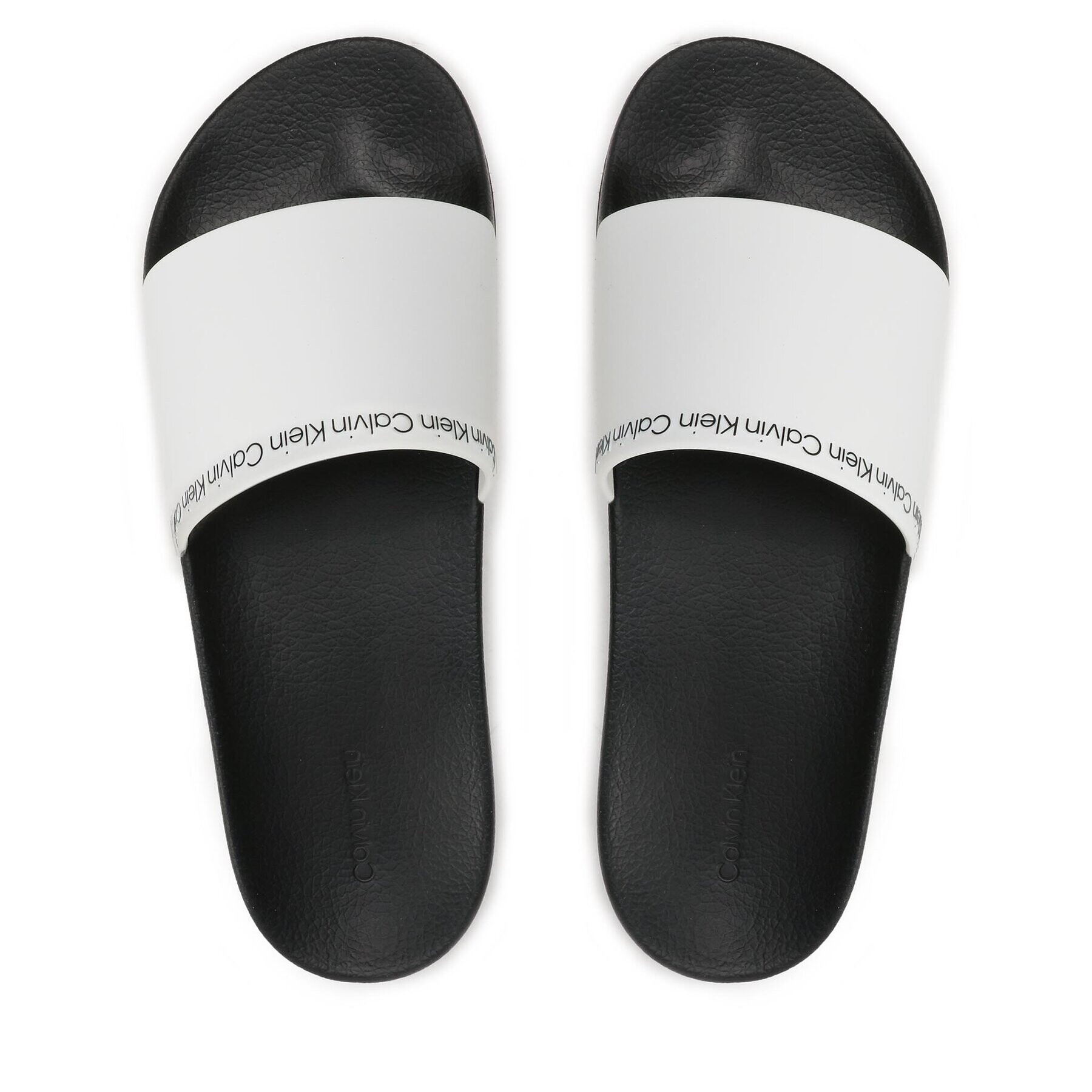 Calvin Klein Șlapi Pool Slide Rubber HM0HM00981 Alb - Pled.ro