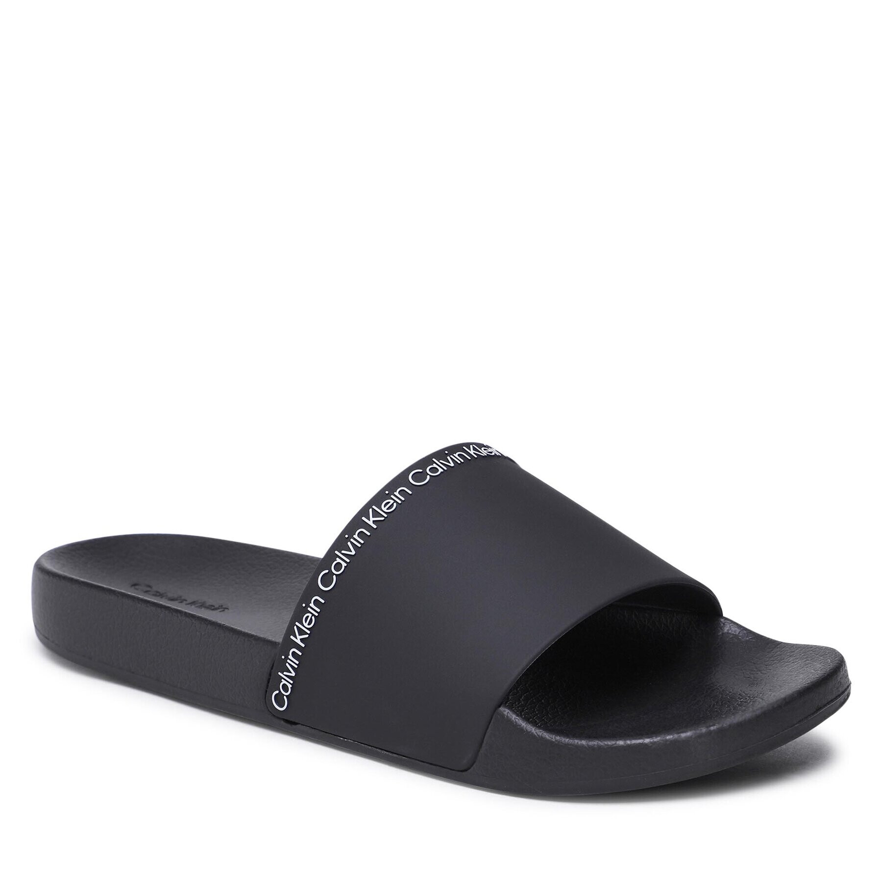 Calvin Klein Șlapi Pool Slide Rubber HM0HM00981 Negru - Pled.ro