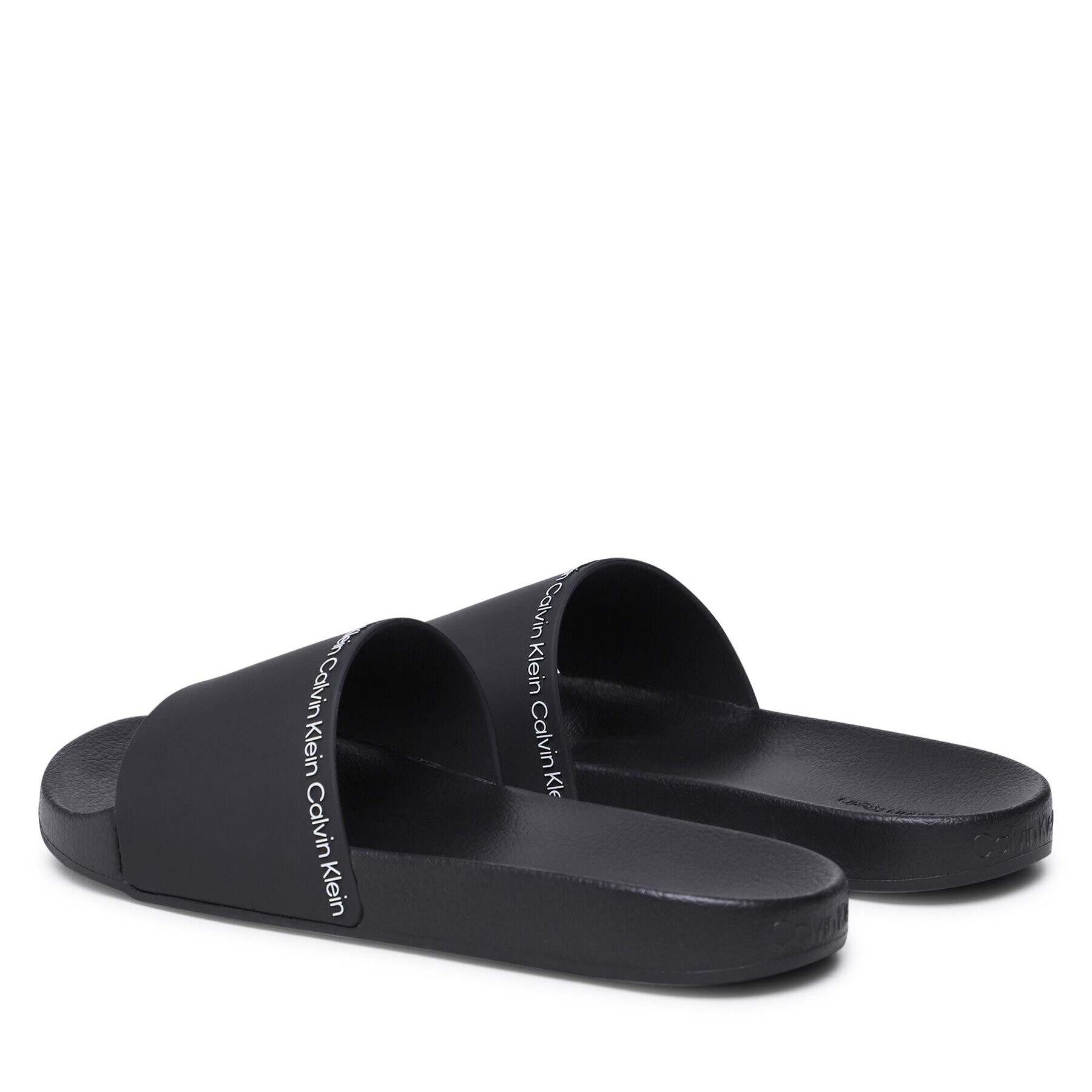 Calvin Klein Șlapi Pool Slide Rubber HM0HM00981 Negru - Pled.ro