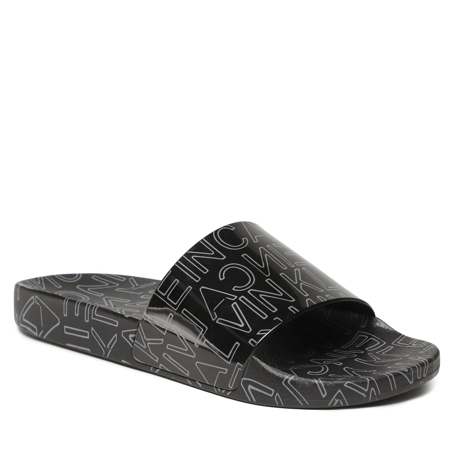 Calvin Klein Șlapi Pool Slide Rubber HM0HM01062 Negru - Pled.ro