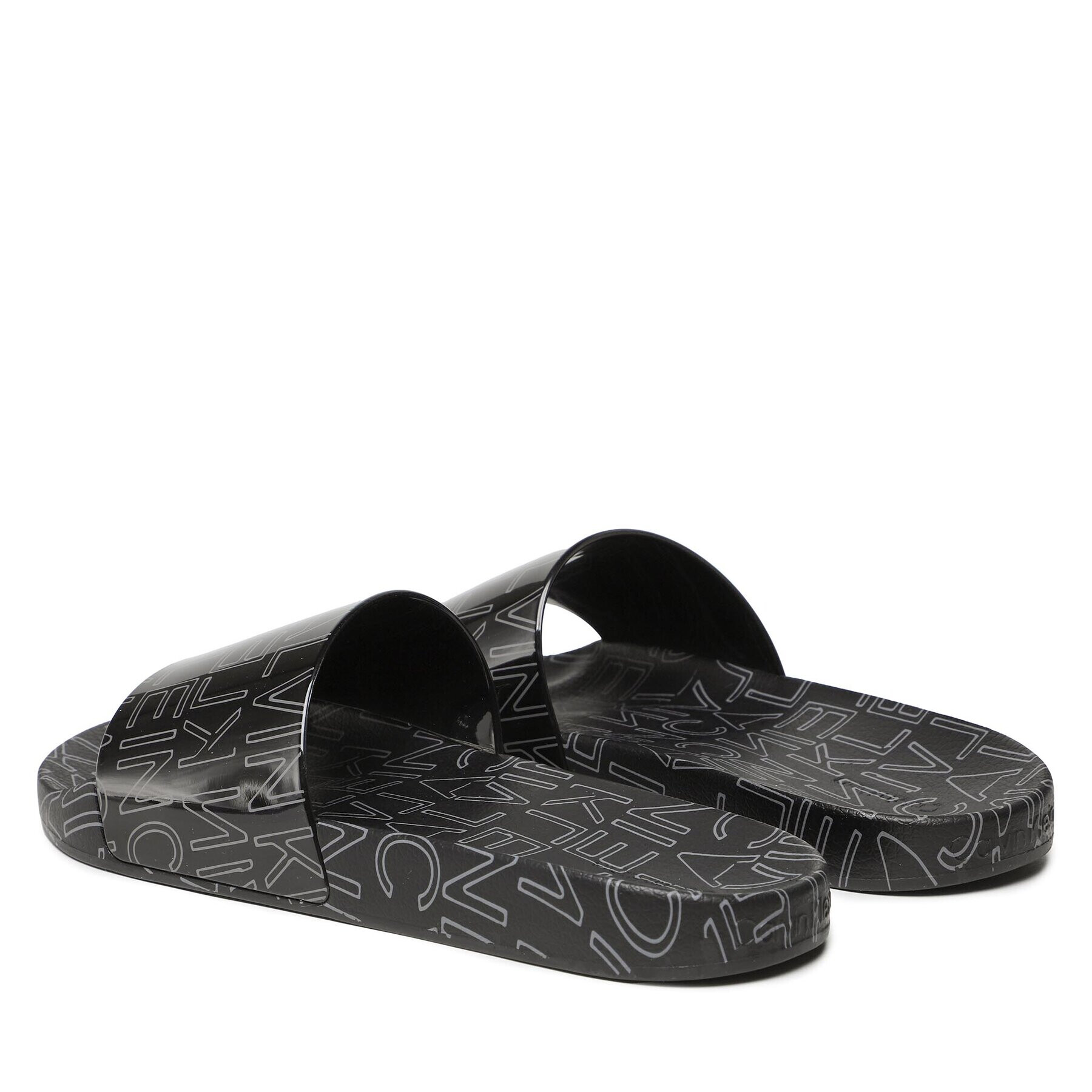 Calvin Klein Șlapi Pool Slide Rubber HM0HM01062 Negru - Pled.ro