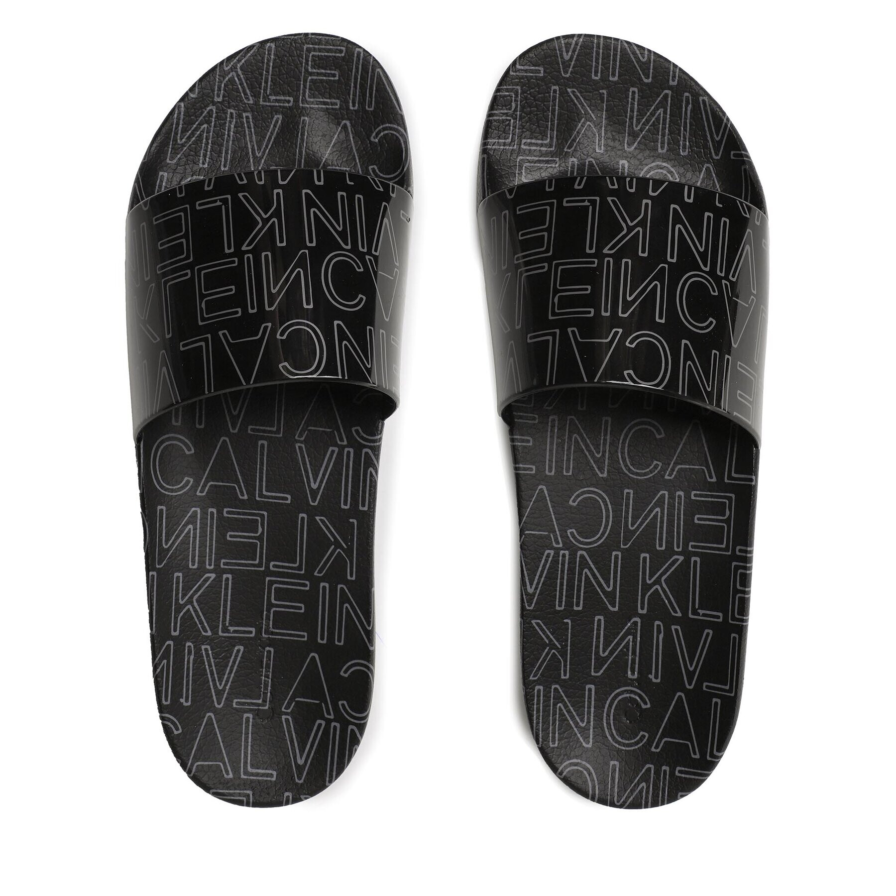 Calvin Klein Șlapi Pool Slide Rubber HM0HM01062 Negru - Pled.ro