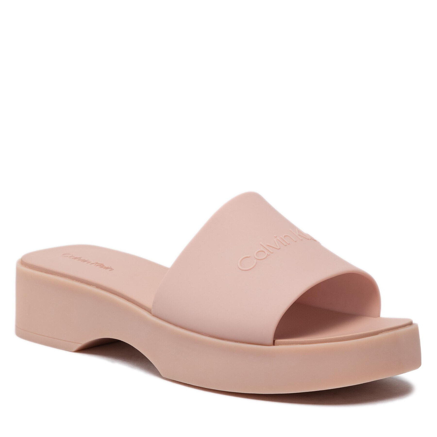 Calvin Klein Șlapi Wedge Slide HW0HW00749 Roz - Pled.ro