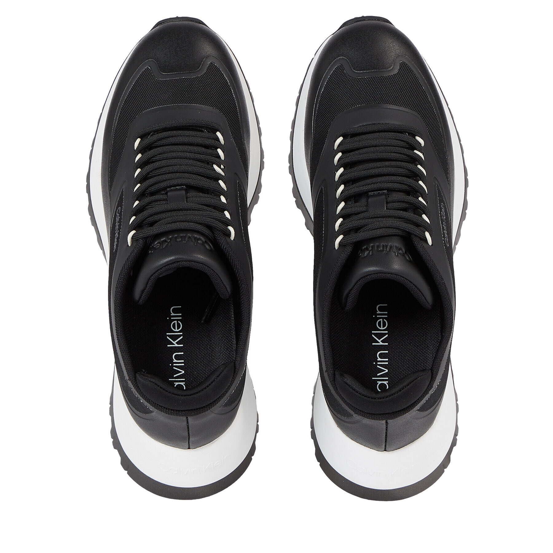 Calvin Klein Sneakers 2 Piece Sole Runner Lace Up HW0HW01640 Negru - Pled.ro