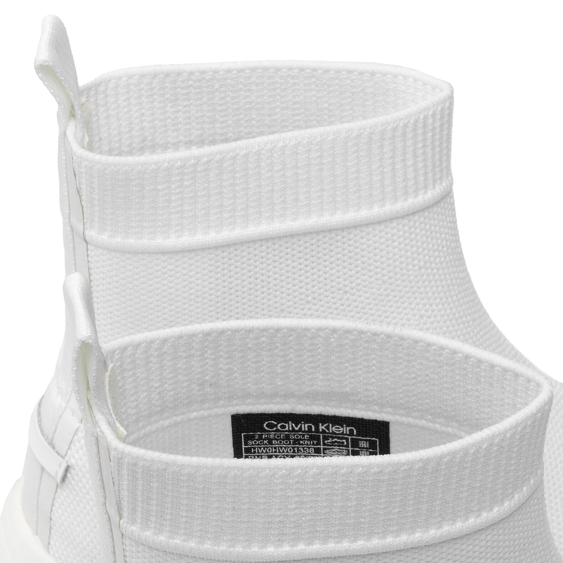 Calvin Klein Sneakers 2 Piece Sole Sock Boot-Knit HW0HW01338 Alb - Pled.ro