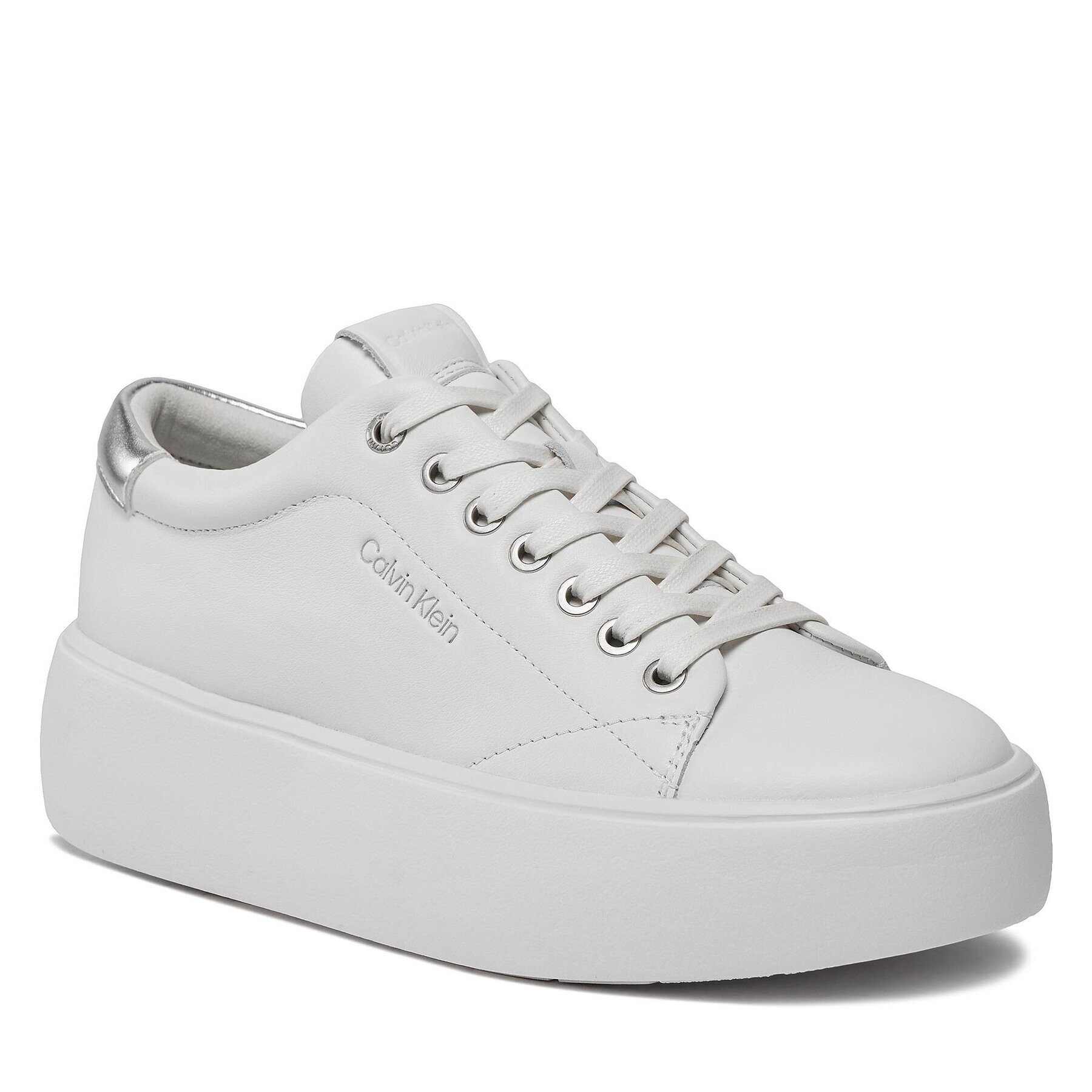 Calvin Klein Sneakers Bubble Cupsole Lace Up HW0HW01861 Alb - Pled.ro