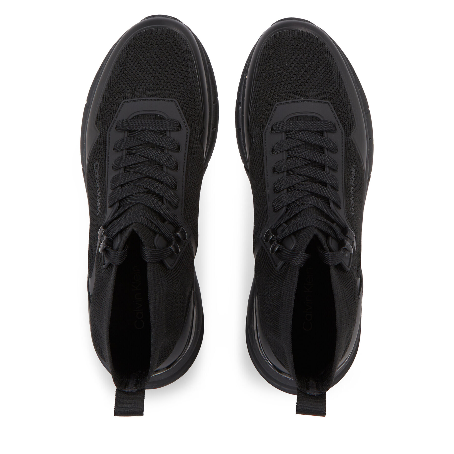 Calvin Klein Sneakers High Top Lace Up Knit HM0HM01267 Negru - Pled.ro