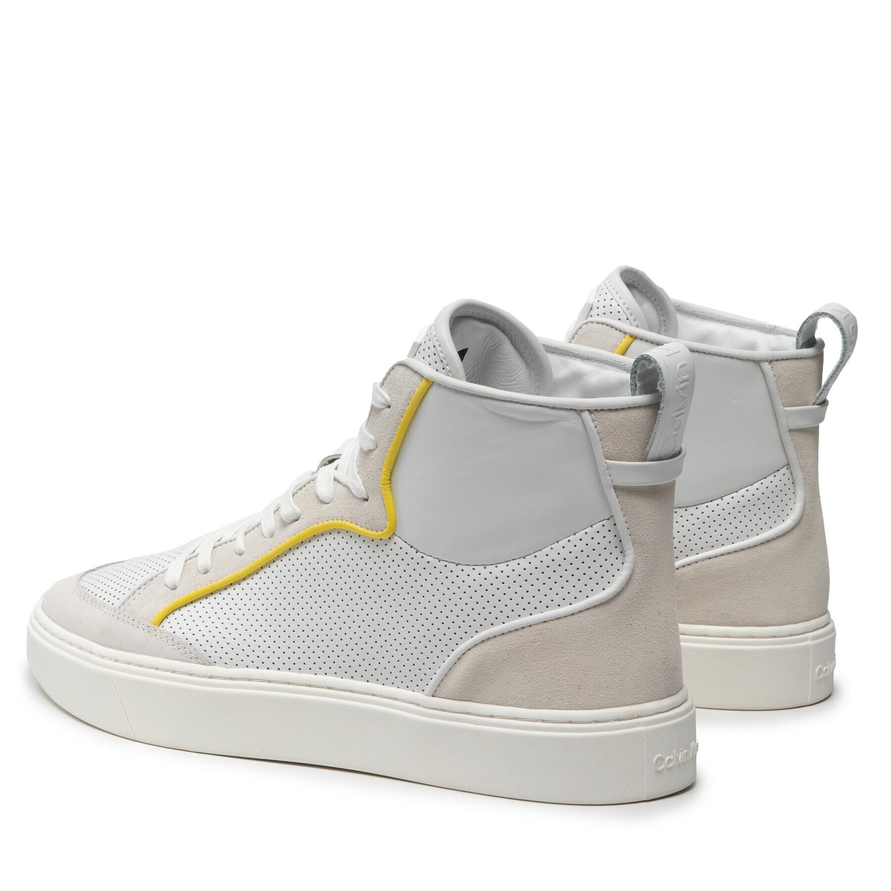 Calvin Klein Sneakers High Top Lace Up Perf HM0HM00338 Alb - Pled.ro