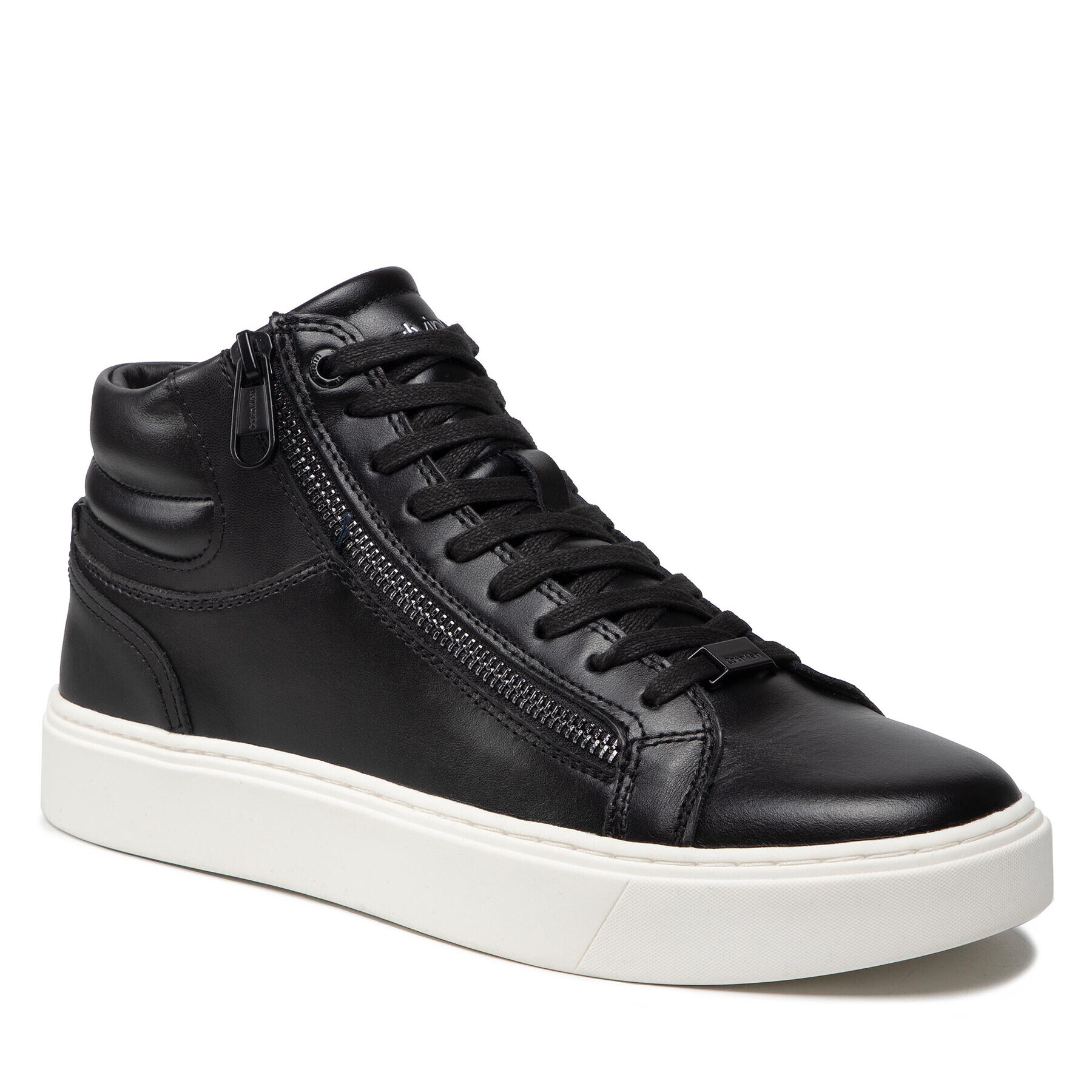 Calvin Klein Sneakers High Top Lace Up W/Zip HM0HM00313 Negru - Pled.ro