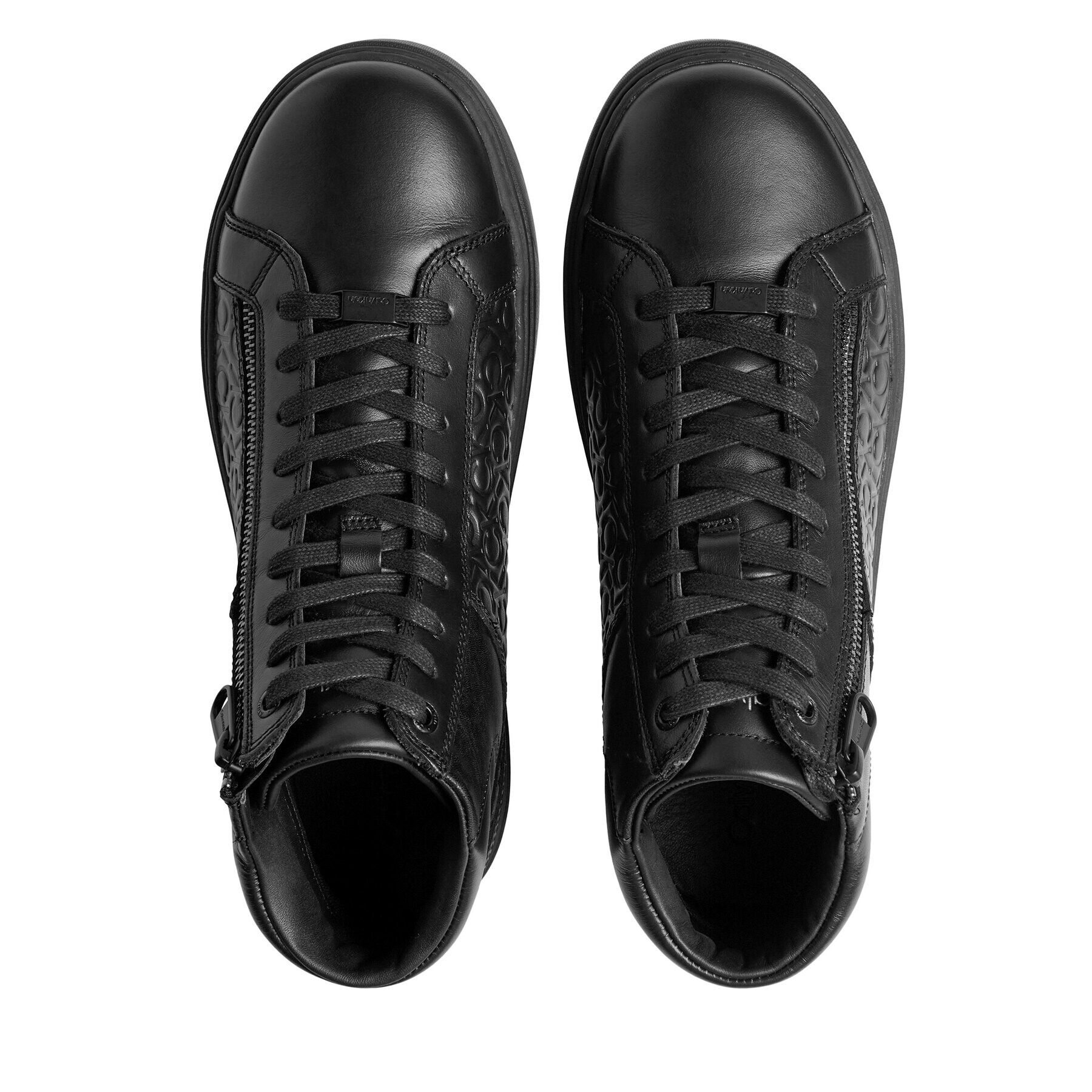 Calvin Klein Sneakers High Top Lace Up W/Zip Mono HM0HM01180 Negru - Pled.ro