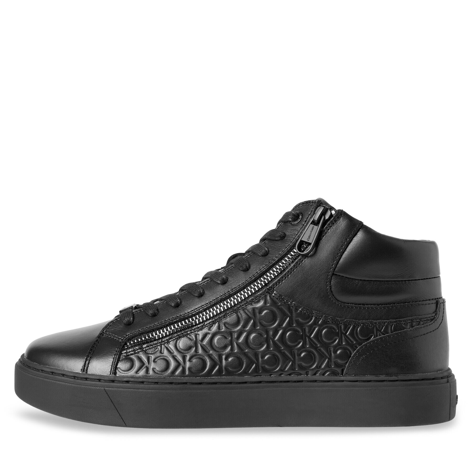 Calvin Klein Sneakers High Top Lace Up W/Zip Mono HM0HM01180 Negru - Pled.ro