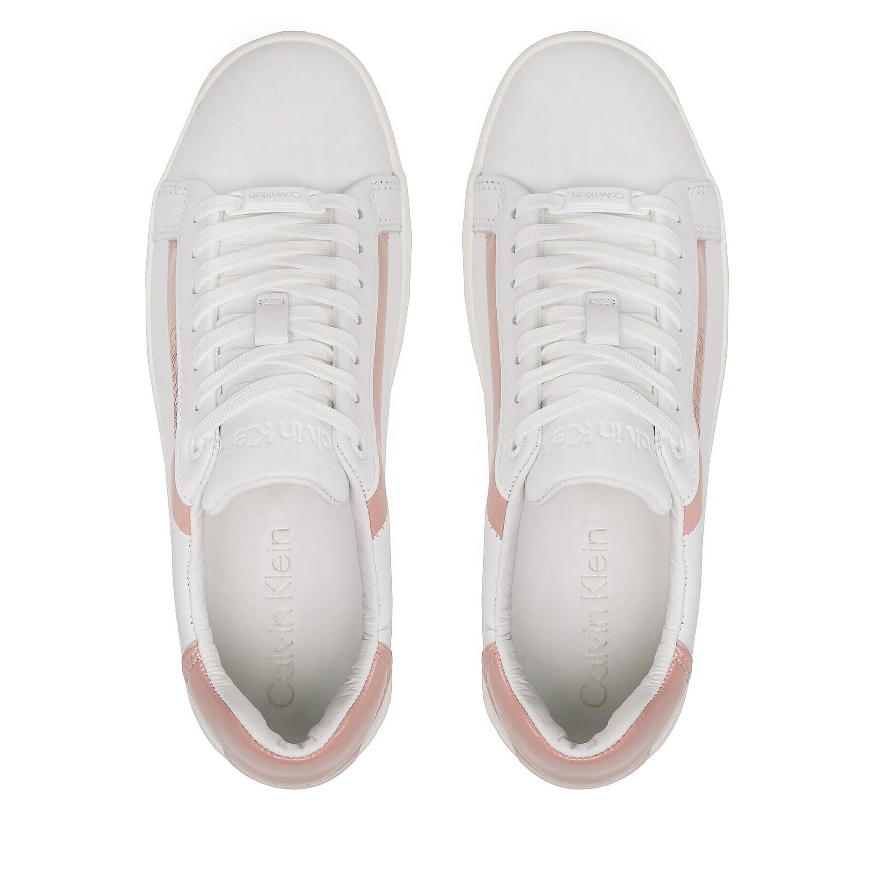 Calvin Klein Sneakers Logo Cupsole Lace Up HW0HW01353 Alb - Pled.ro