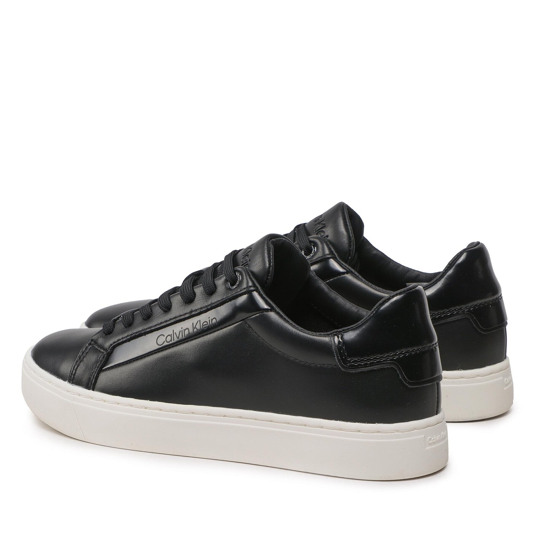 Calvin Klein Sneakers Logo Cupsole Lace Up HW0HW01353 Negru - Pled.ro