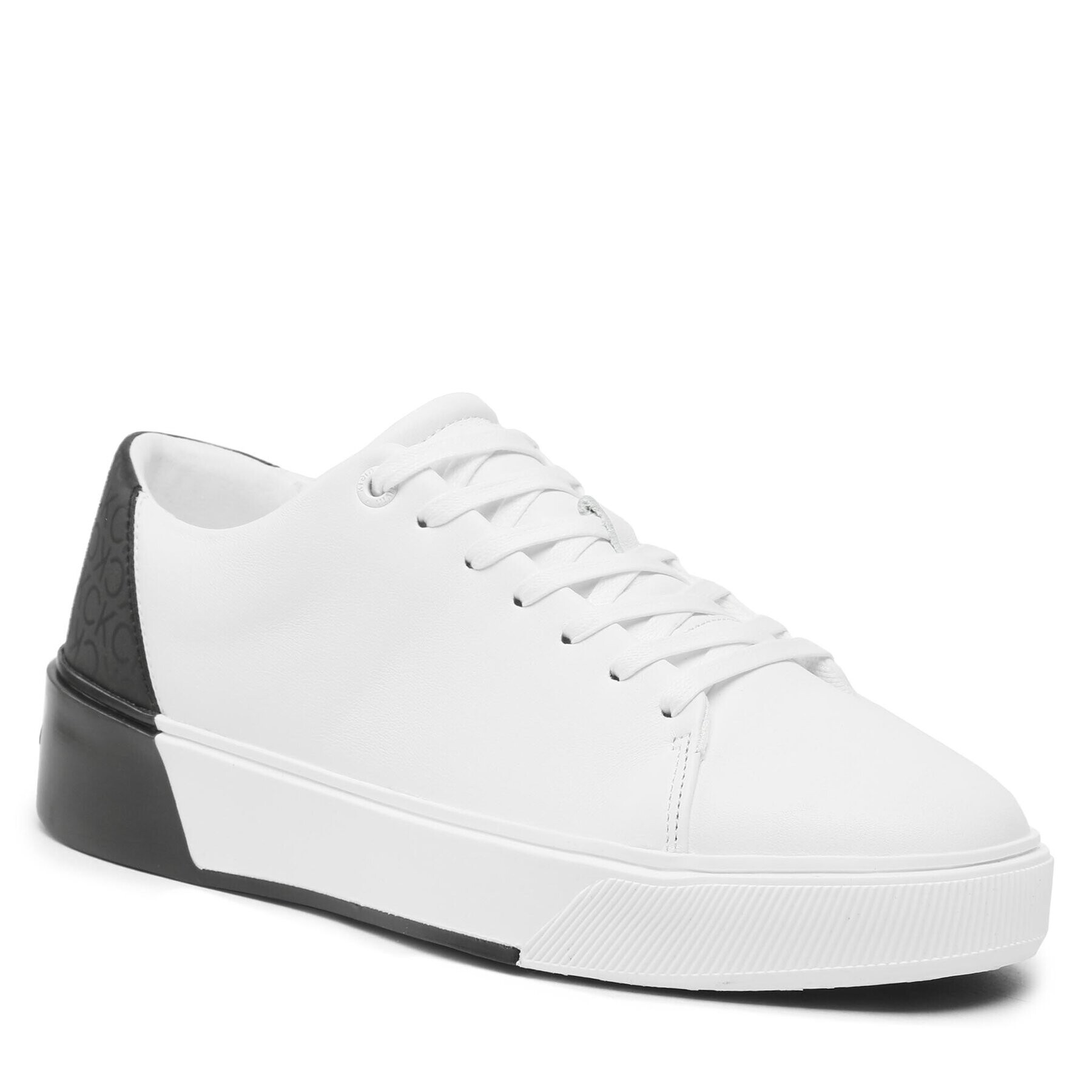 Calvin Klein Sneakers Low Lace Up Lth Mono HM0HM01236 Alb - Pled.ro