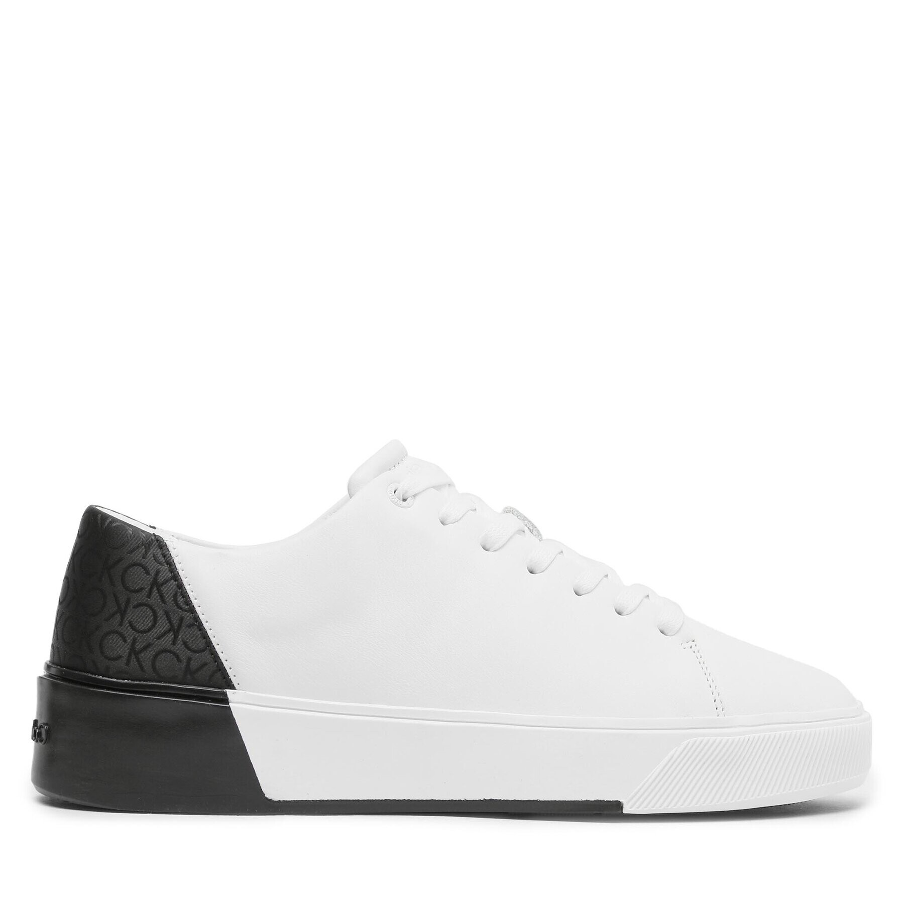 Calvin Klein Sneakers Low Lace Up Lth Mono HM0HM01236 Alb - Pled.ro