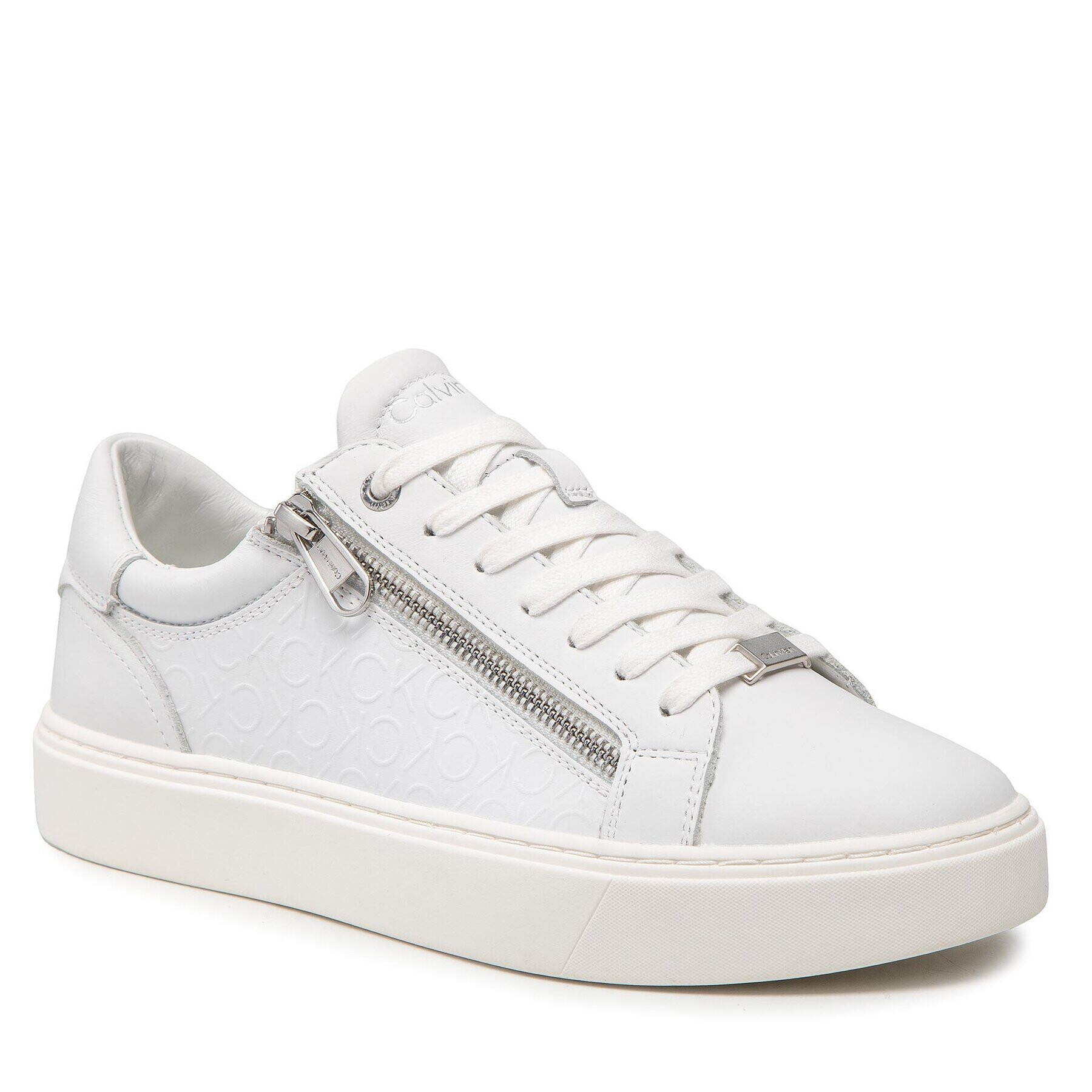 Calvin Klein Sneakers Low Top Lace Up HM0HM00813 Alb - Pled.ro