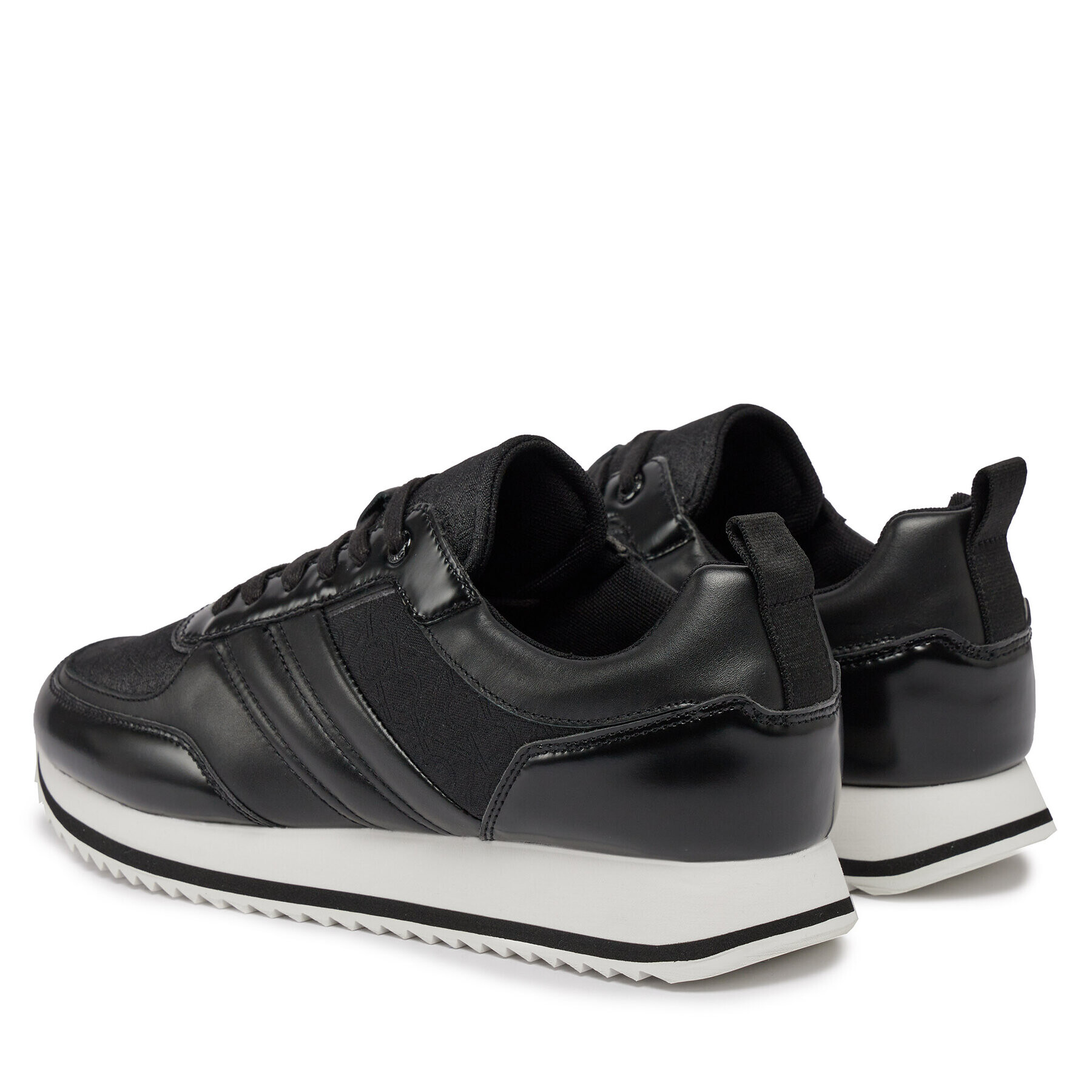 Calvin Klein Sneakers Low Top Lace Up Jaq Mono HM0HM01343 Negru - Pled.ro