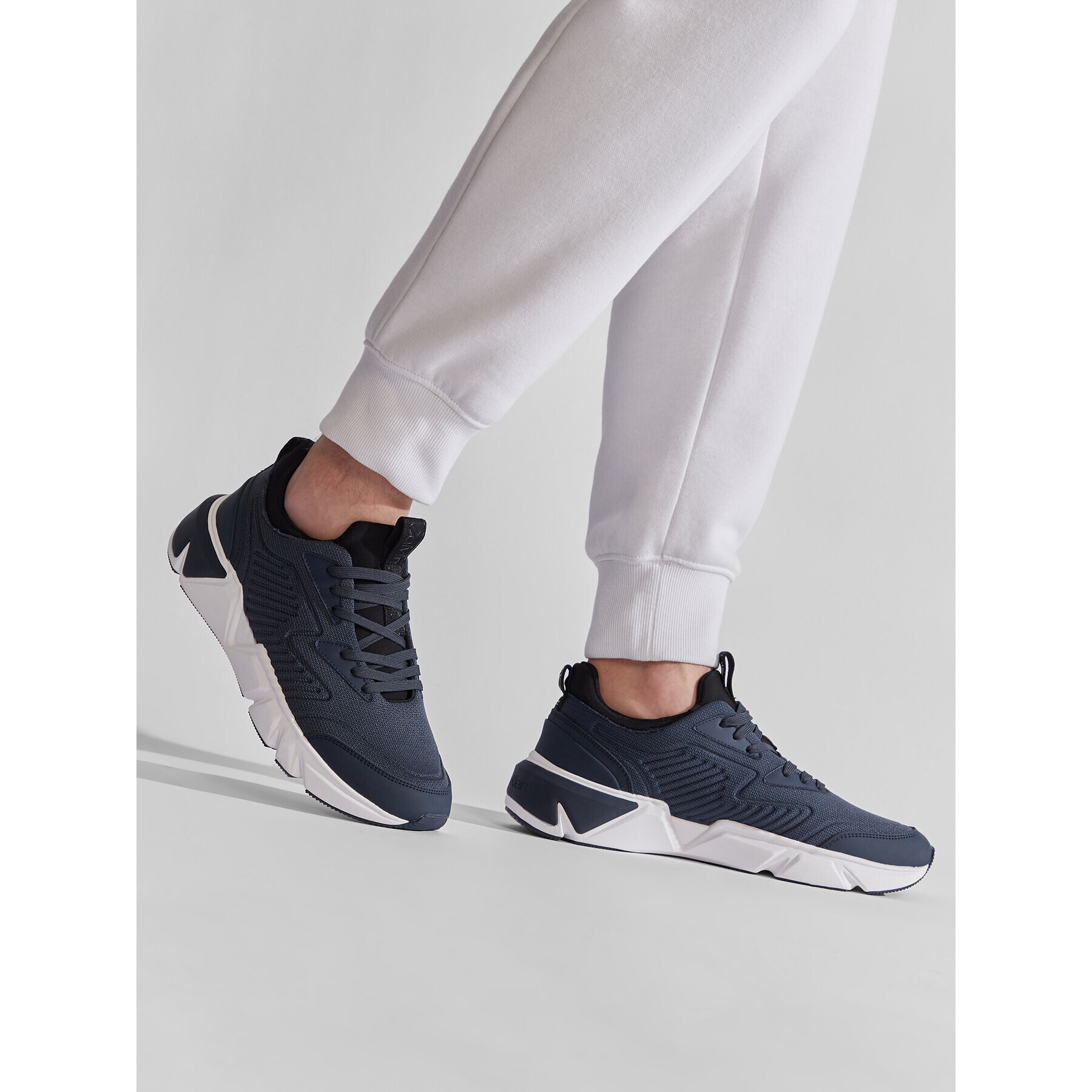 Calvin Klein Sneakers Low Top Lace Up Knit HM0HM00647 Bleumarin - Pled.ro