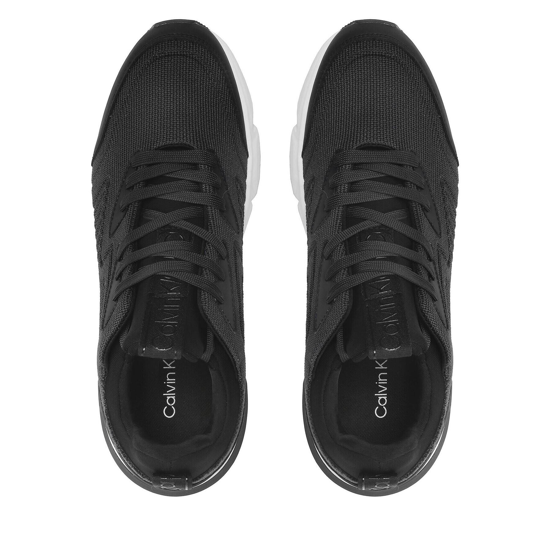 Calvin Klein Sneakers Low Top Lace Up Knit HM0HM00647 Negru - Pled.ro