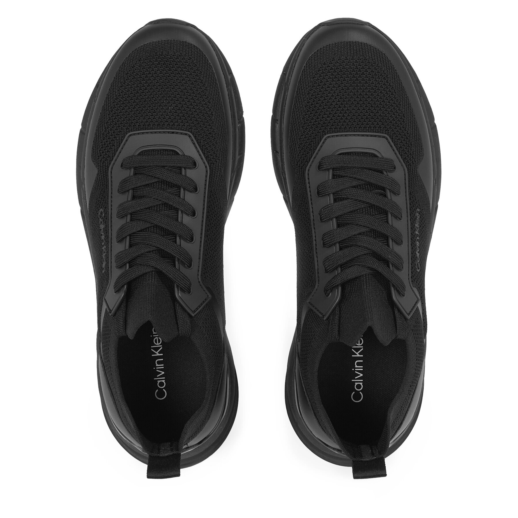 Calvin Klein Sneakers Low Top Lace Up Knit HM0HM01266 Negru - Pled.ro