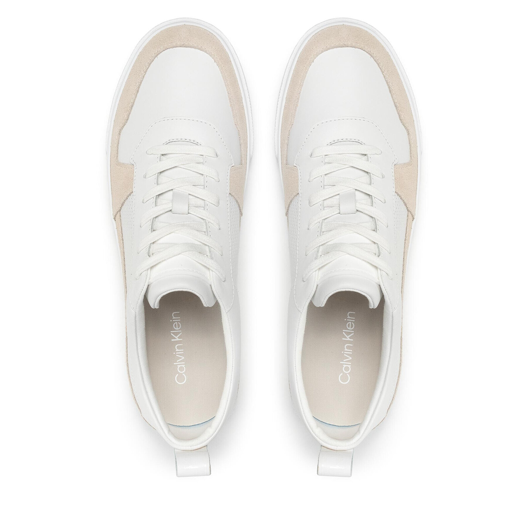 Calvin Klein Sneakers Low Top Lace Up Lth HM0HM00495 Alb - Pled.ro